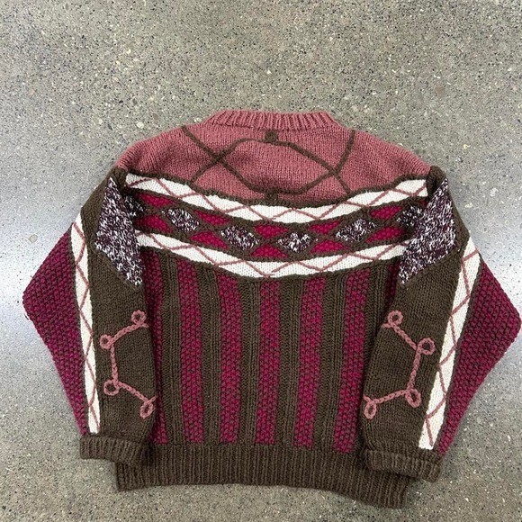 Vintage 80s COOGI Style Novo 3D Pattern Knit Sweater Womens (Size L)