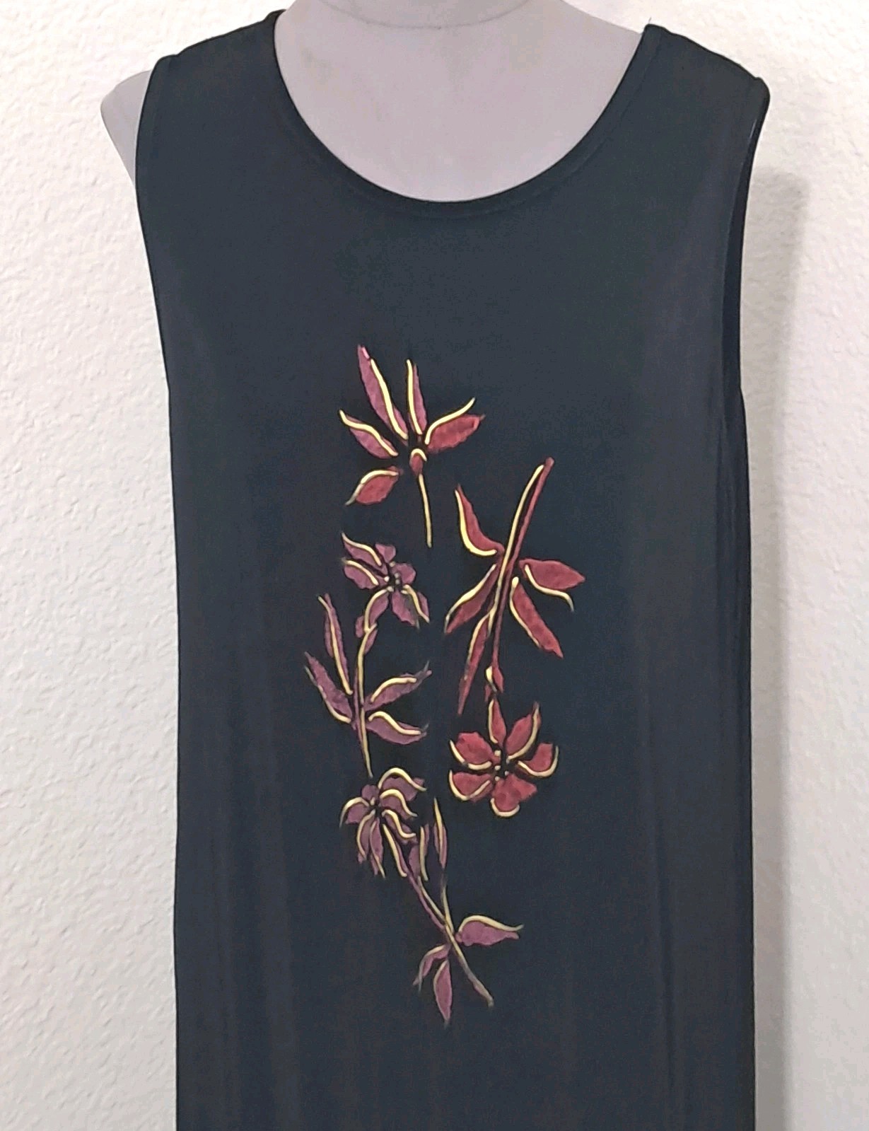 Vtg Copa Cabana Maxi Dress Medium Black Long Knit Sleeveless USA