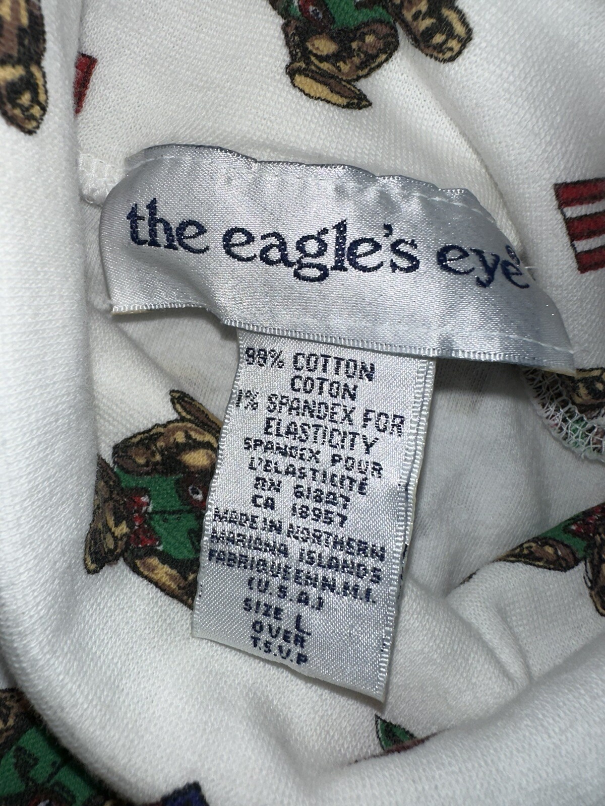 Vtg The Eagle’s Eye Turtleneck Shirt Teddy Bear Apple Teacher Theme Sz Large
