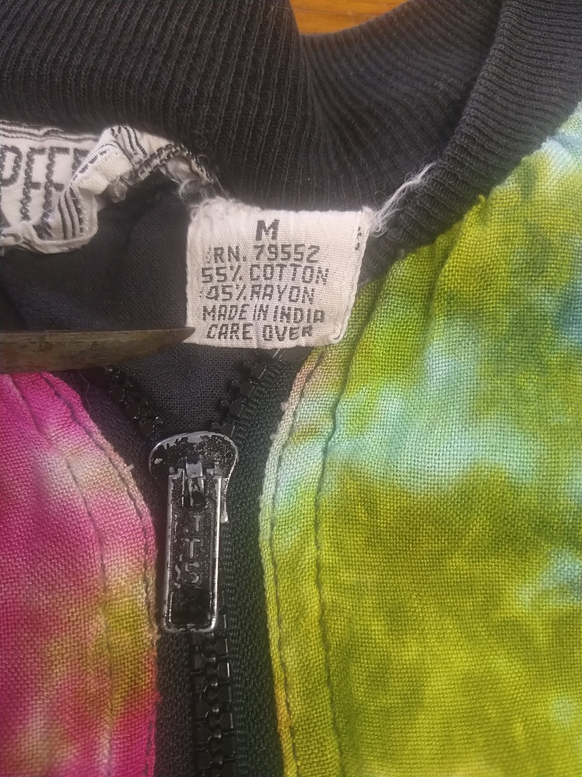 Vintage Tie-dye Cropped Jacket ~*SPEED LIMIT* SZ M *80’S/90’S* Holes in back*