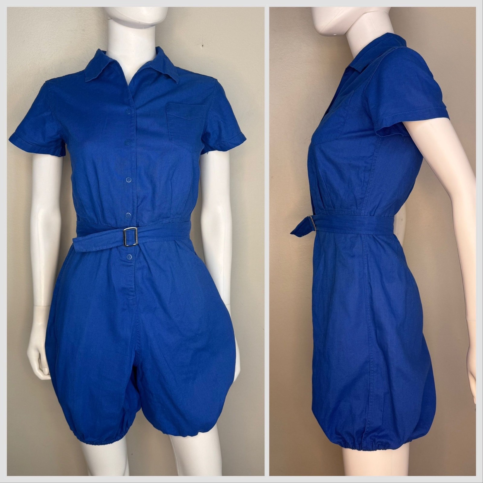 Vintage 1950s Blue School Gym Uniform Romper 50s It’s A Moore Gym Suit Belt