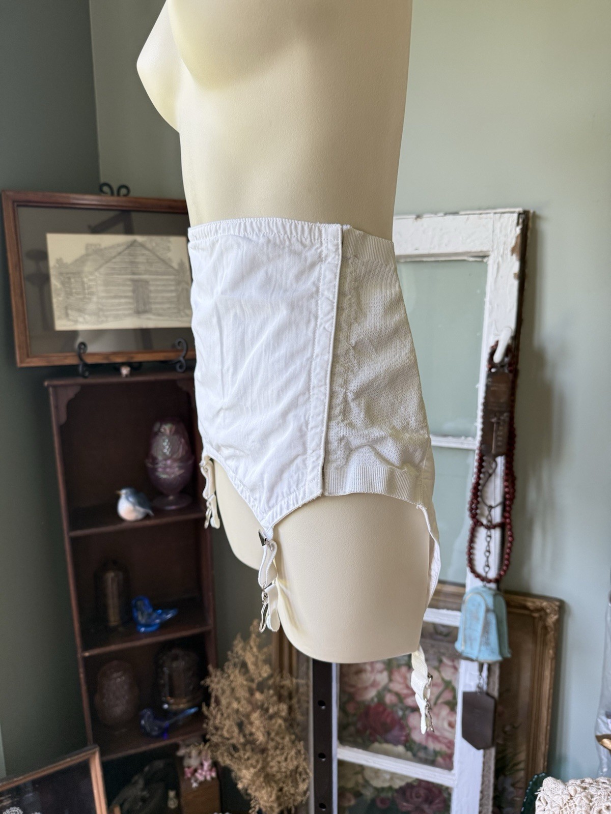 FORMFIT 1940-50s GIRDLE CORSET W/GARTERS #1023 VINTAGE LINGERIE SIZE 32