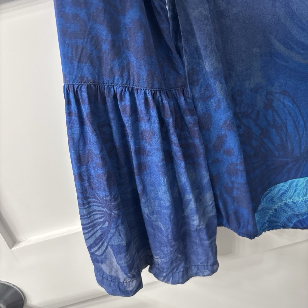 Vintage Y2K Desigual Bell Sleeve Button Up Blouse