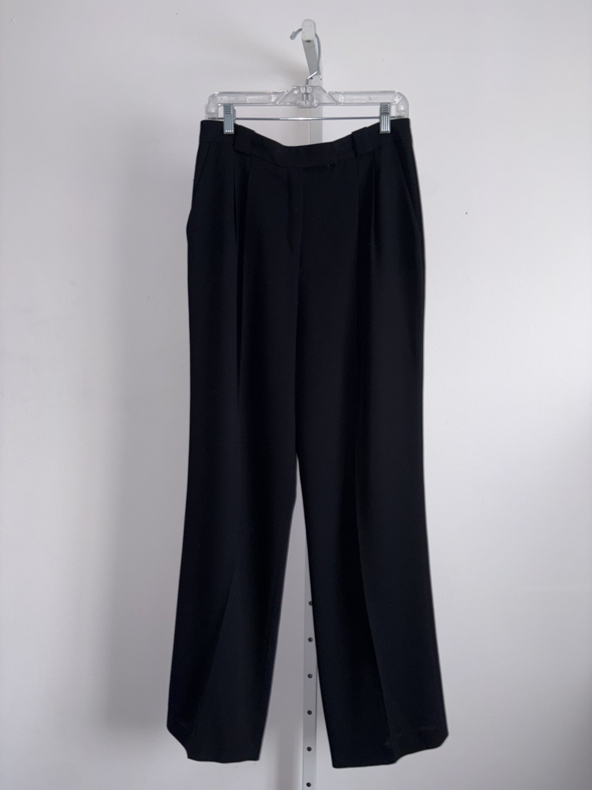 Vintage Escada Black Wool Pleated High Waist Trousers Pants Size 40 (US 12)