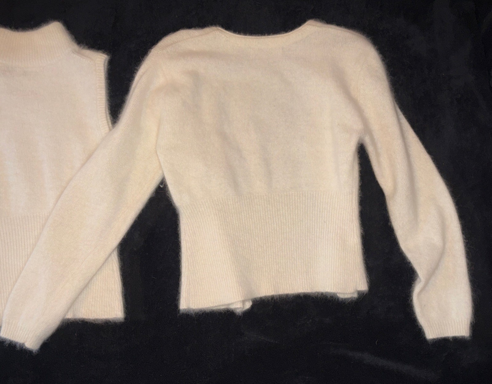 VTG 80s CIGNAL Angora Blend Cardigan & Top Set Made Hong Kong S/M Rabbit Hair
