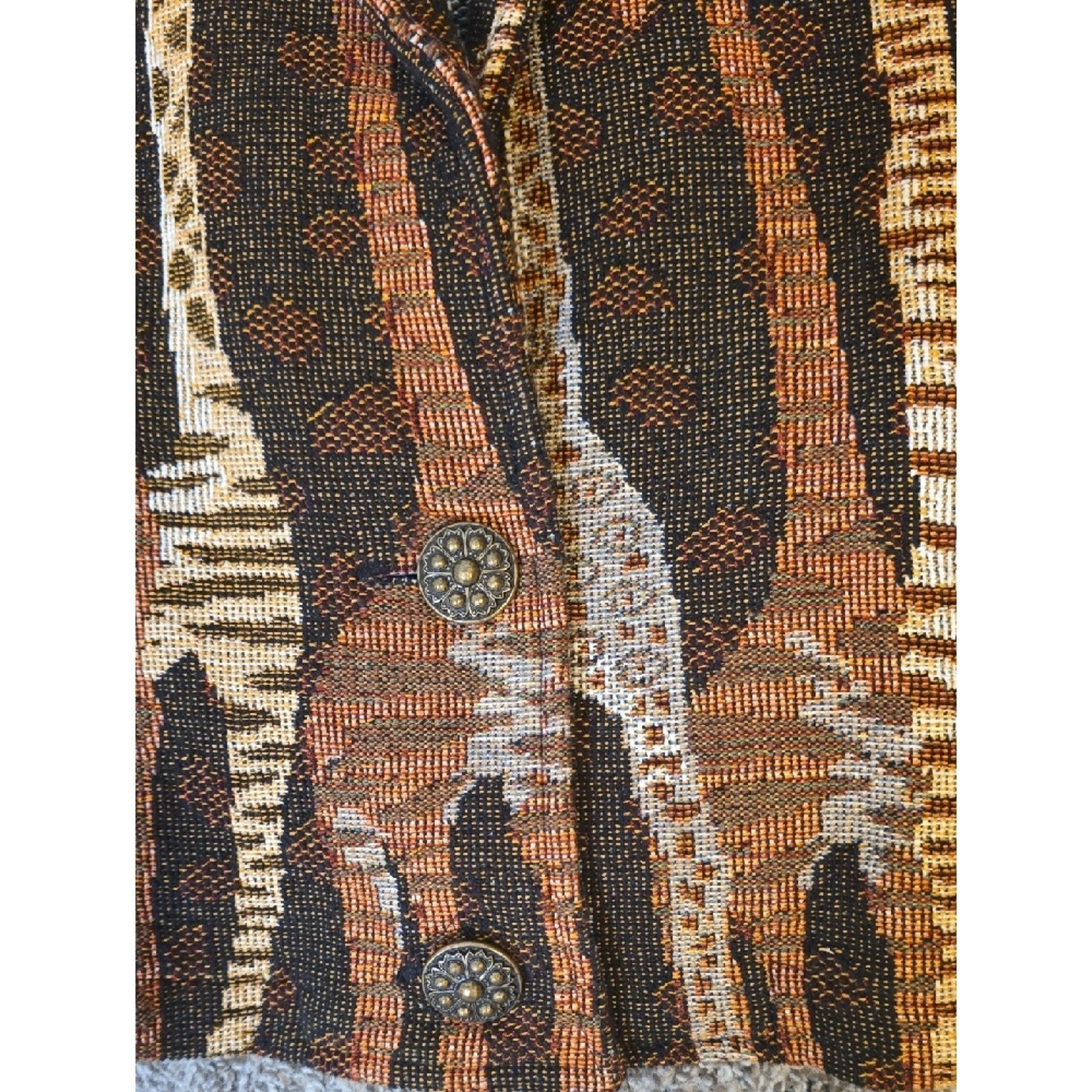 Painted Pony Vintage Giraffe Tapestry Women’s Jacket Brown Multi Size Large