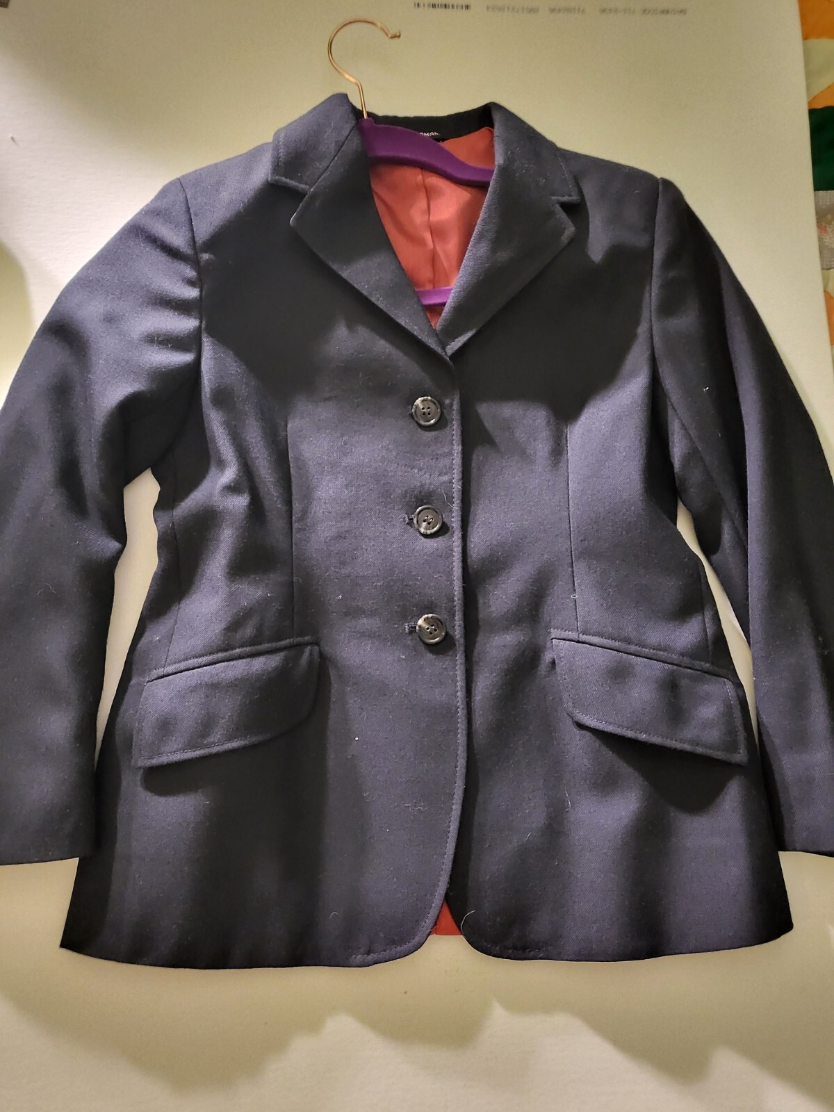 Vintage Child’s Equestrian Riding Jacket Blue Romania Sz 10 Circa 1980s