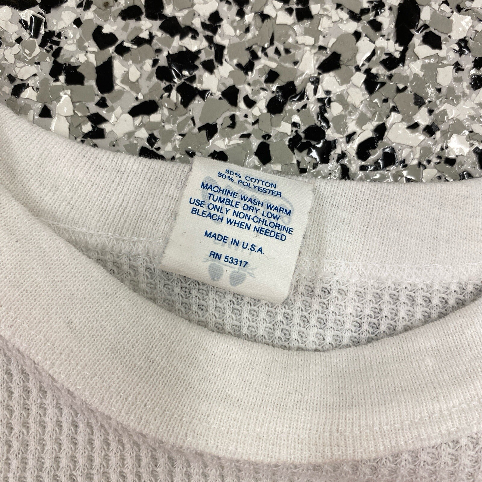 Vintage Christmas Bear Winter Waffle Thermal Shirt Ocello Made In USA Sz Small