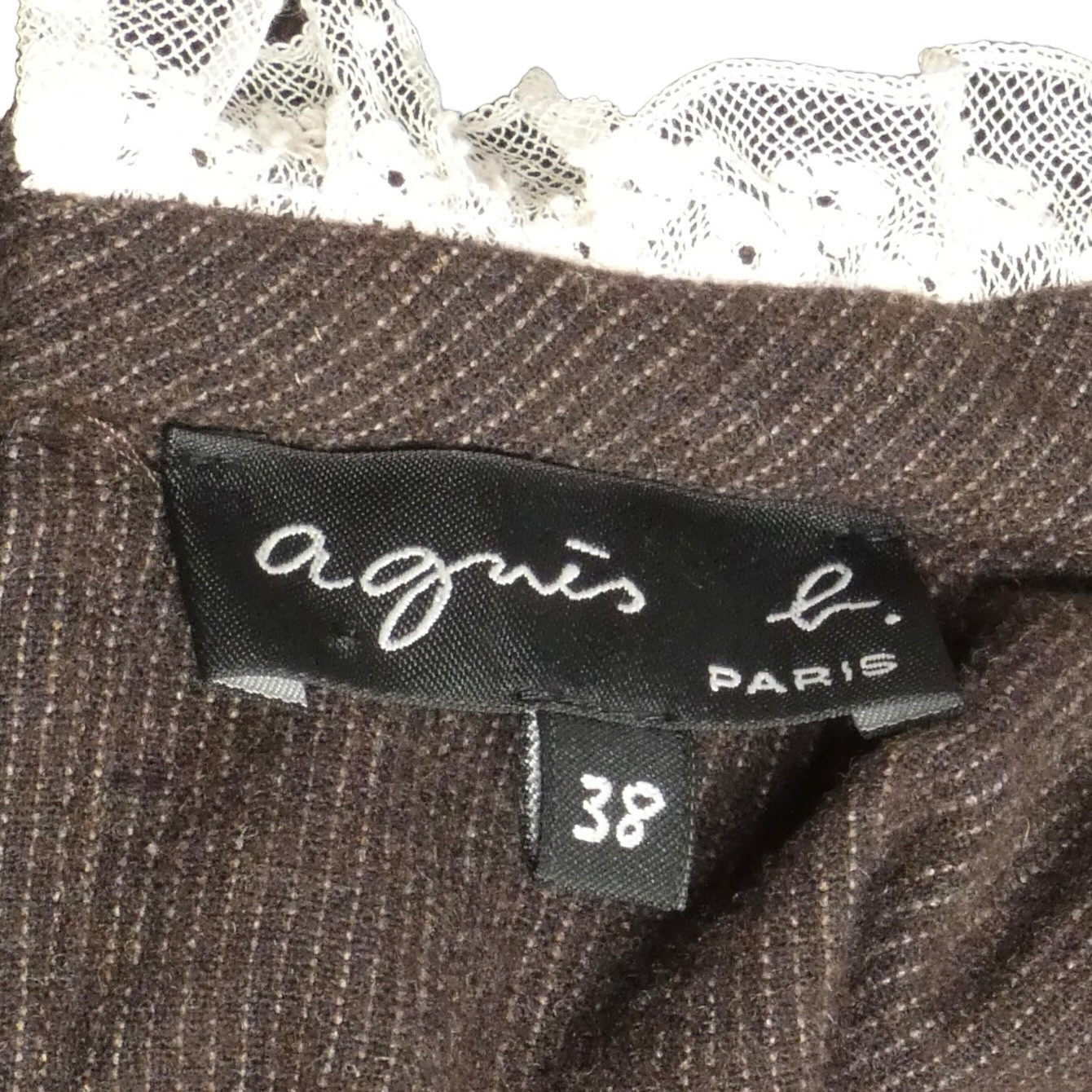 AGNES B – 1990s Wool Pinstripe Maxi Dress, Size-8