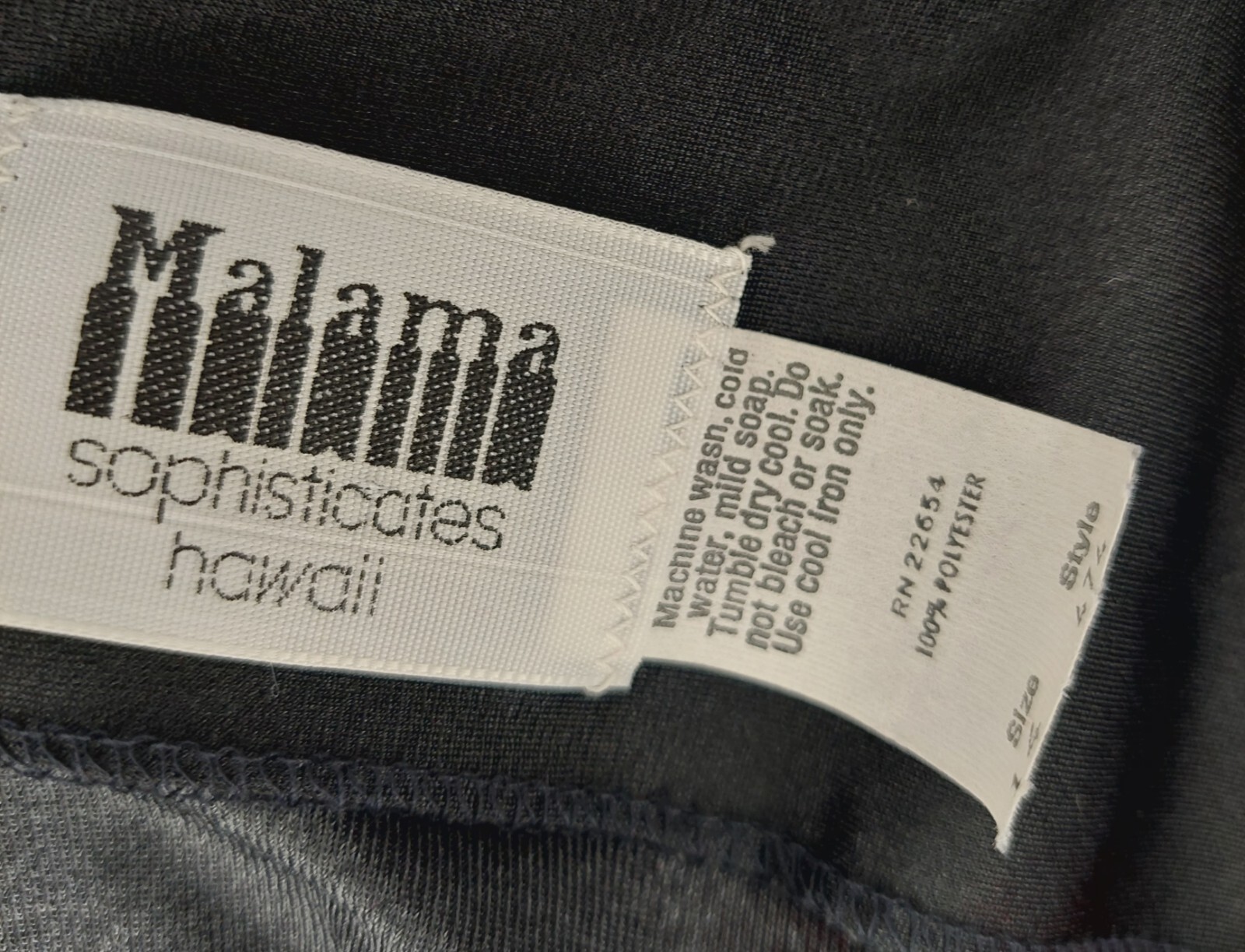VTG 70’s Malama Sophisticates Hawaii Maxi Spaghetti Strap Dress Sz 14 Black/Red
