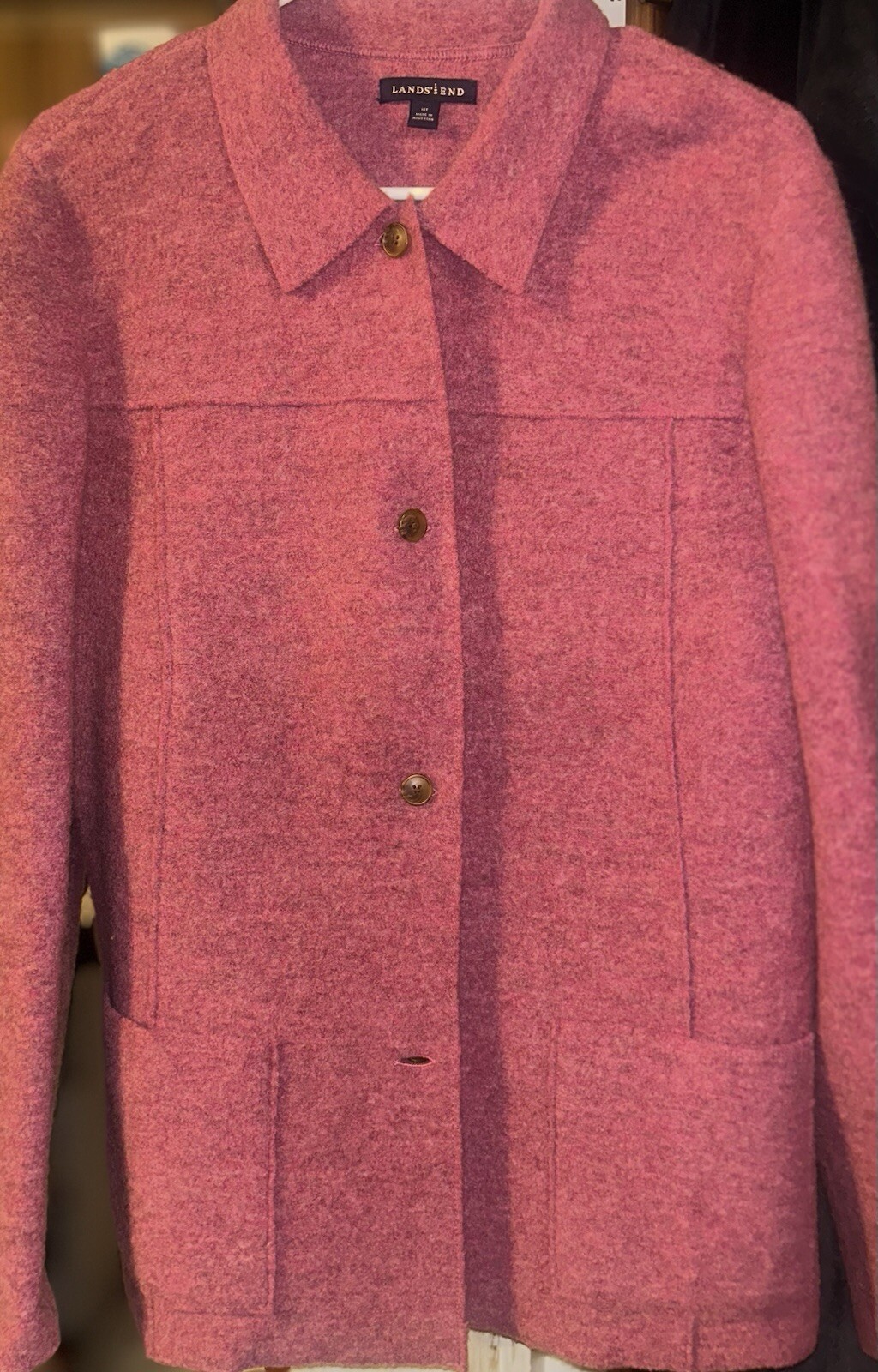 🔥Lands’ End • Berry Pink • Wool • Button Down • 16T • Cute & Classy!