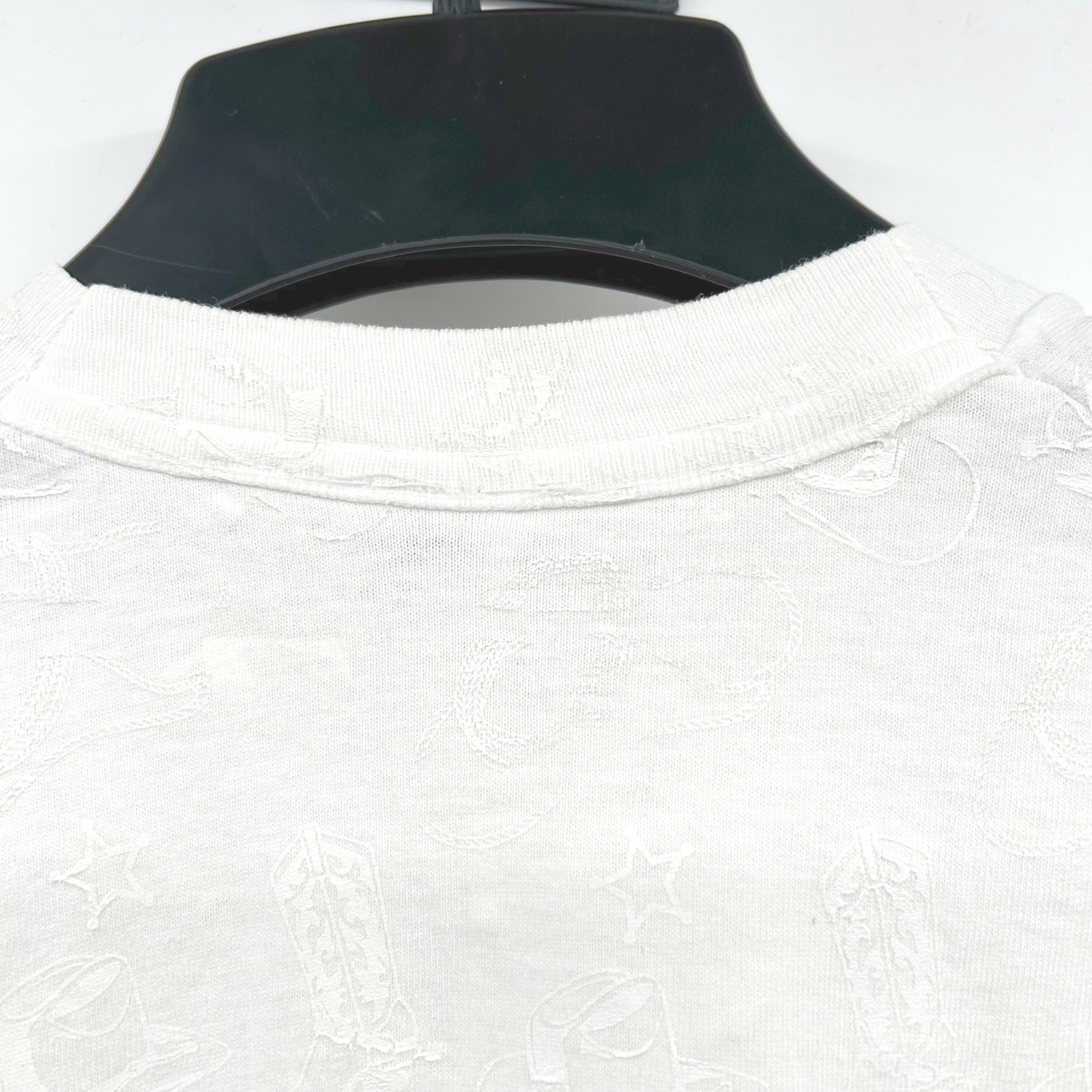 Womens Vtg 90s Western Fringe T-Shirt White Embossed Cowgirl Fruit of the Loom