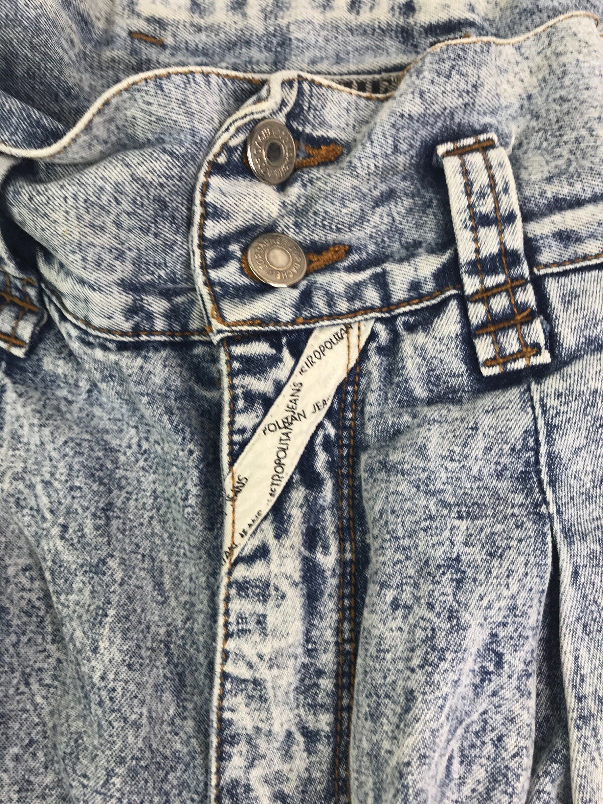 VTG Jordache Womens High Waisted Acid Wash Denim Shorts Button Zipper Blue 7/8