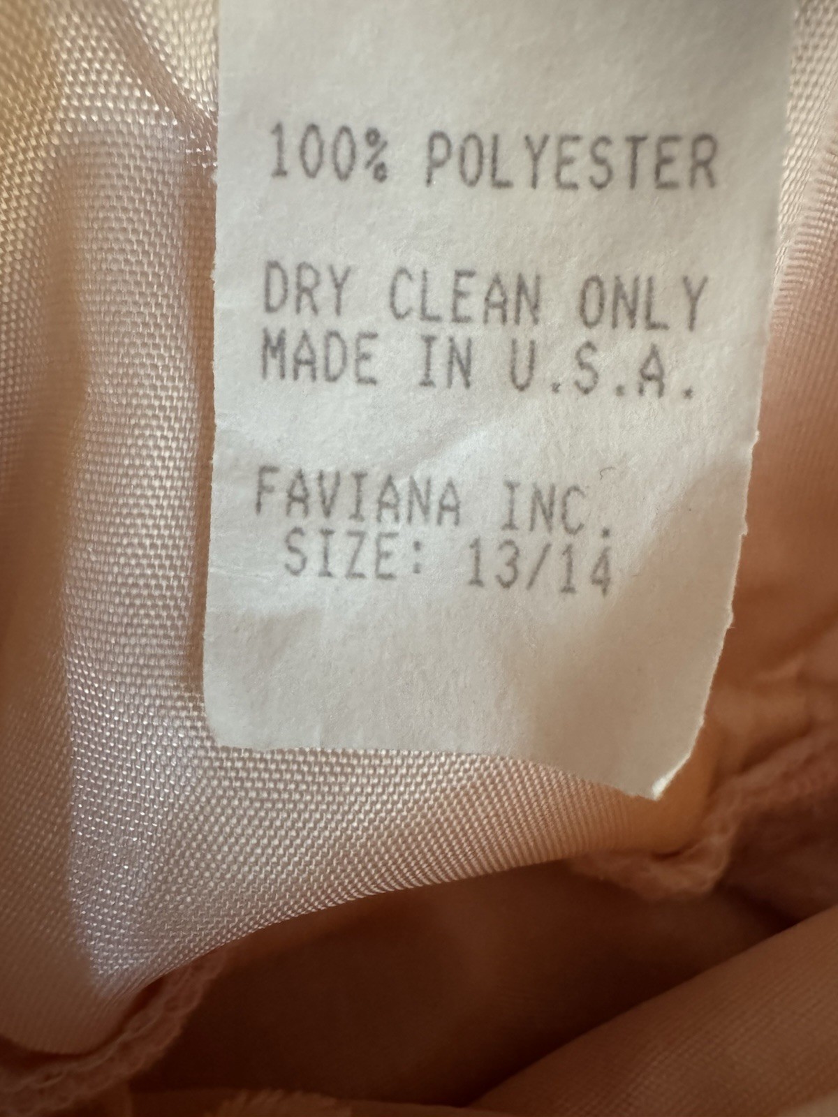 VTG 90s Faviana New York Halter Gown Peach Sequin Backless Maxi Dress Size 13/14