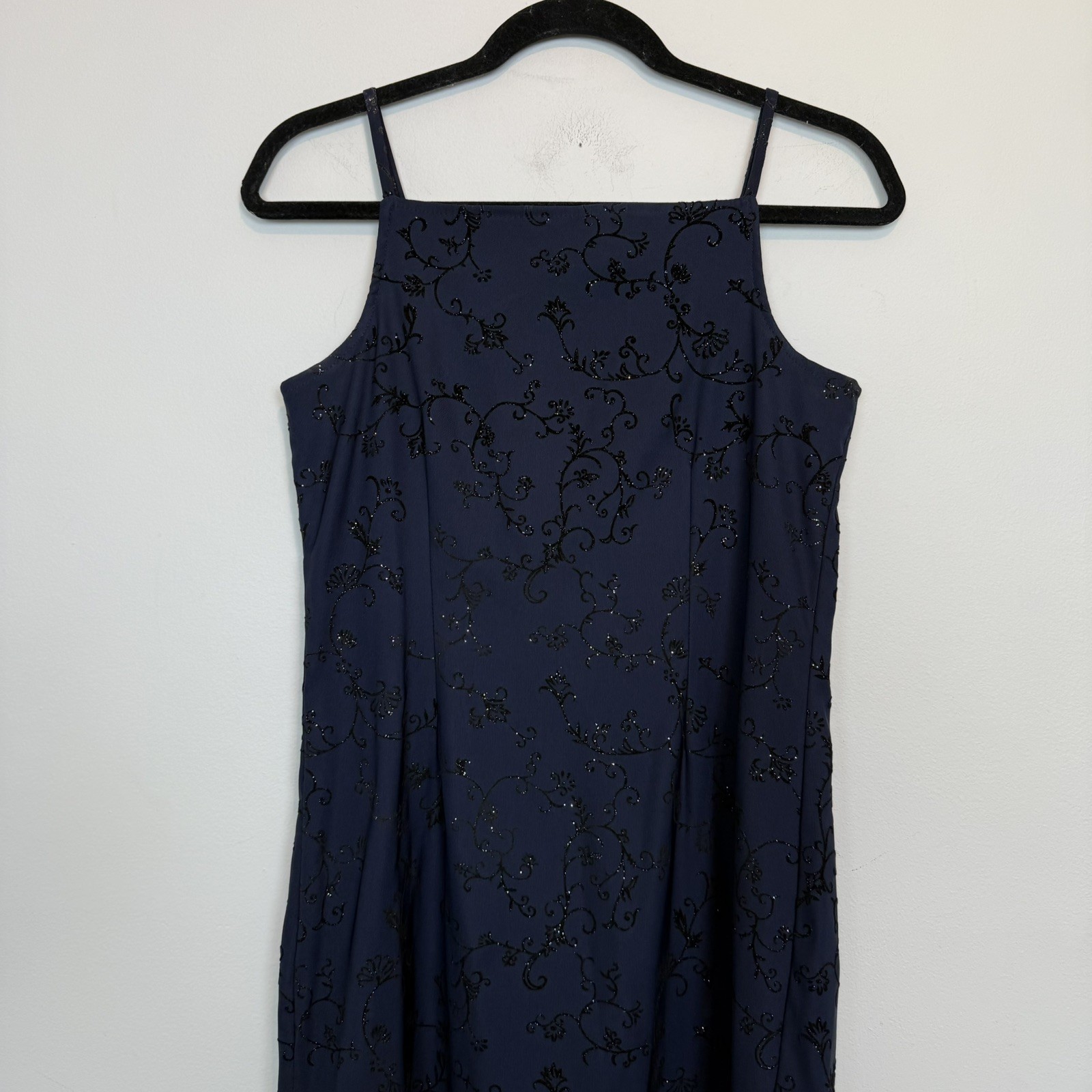 Vintage 90s navy mini dress high neck sparkly small y2k party