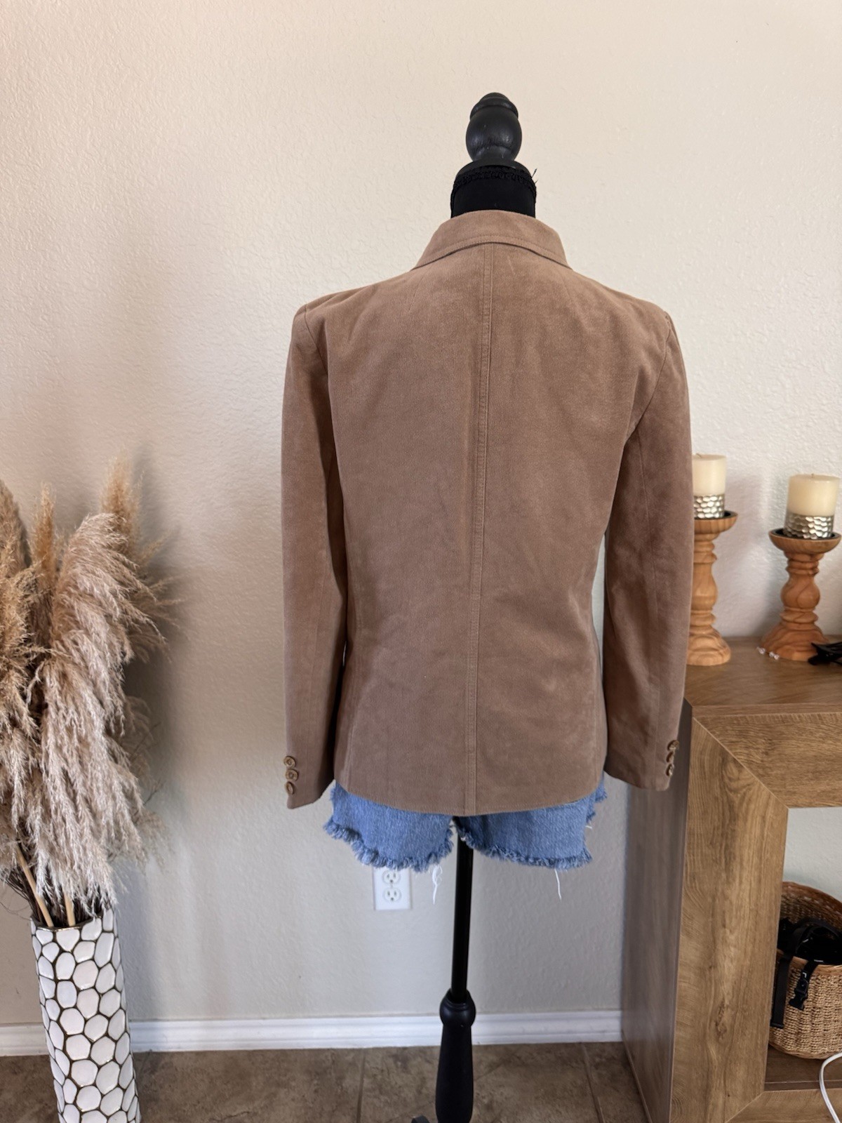Vintage 70s Count Romi Ultrasuede Blazer Jacket Taupe Tan USA Made ILGWU S M⁠