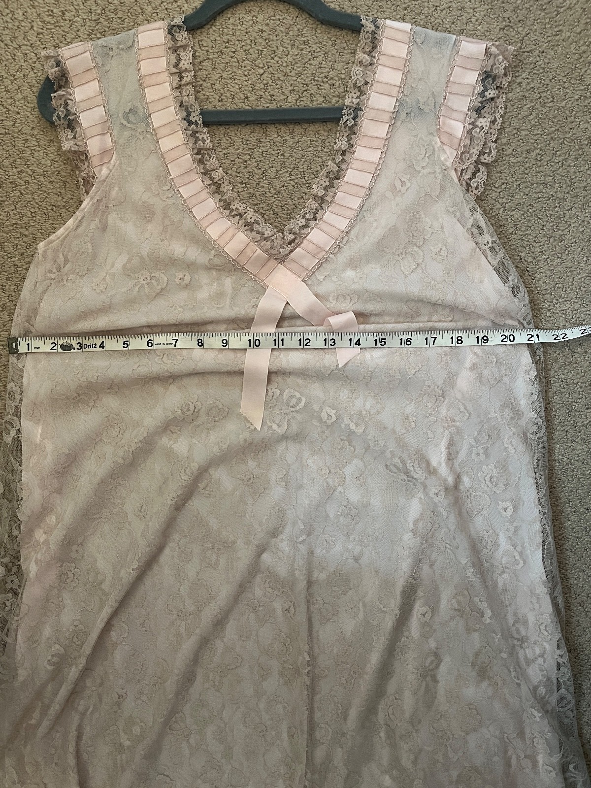 VTG Odette Barsa Floral Lace Robe & Pink Chiffon Nightgown Peignoir Coquette M/L