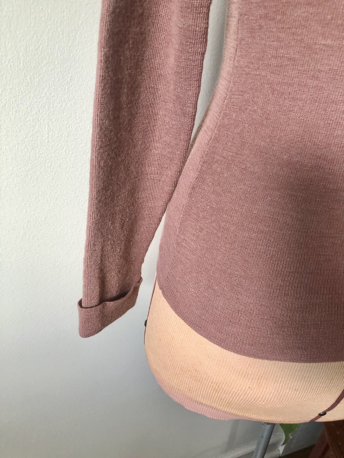 Vintage Dusty Rose Wool Blend Knit Turtleneck