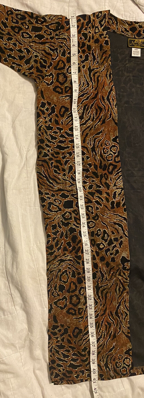 A Touch of Class Women’s Vintage Leopard Print Cardigan, XS/S, Acetate & Spandex