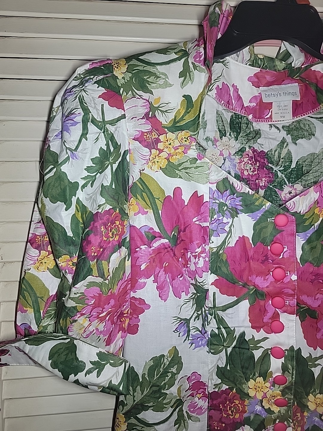 Vintage 80’s Betsey’s Things Summer Party Floral Cottagecore Dress Midi