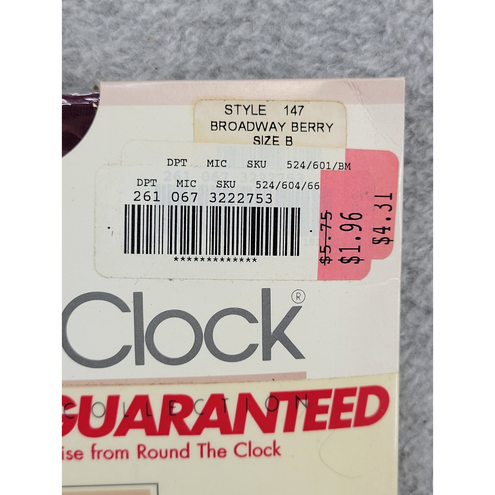 Round the Clock 147 Control Top Pantyhose Broadway Berry Size B Ultra Sheer USA