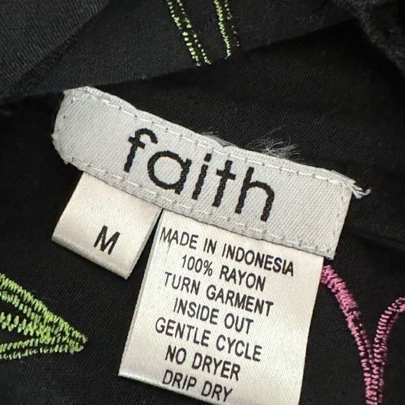Faith Beaded Top Black Medium Vintage