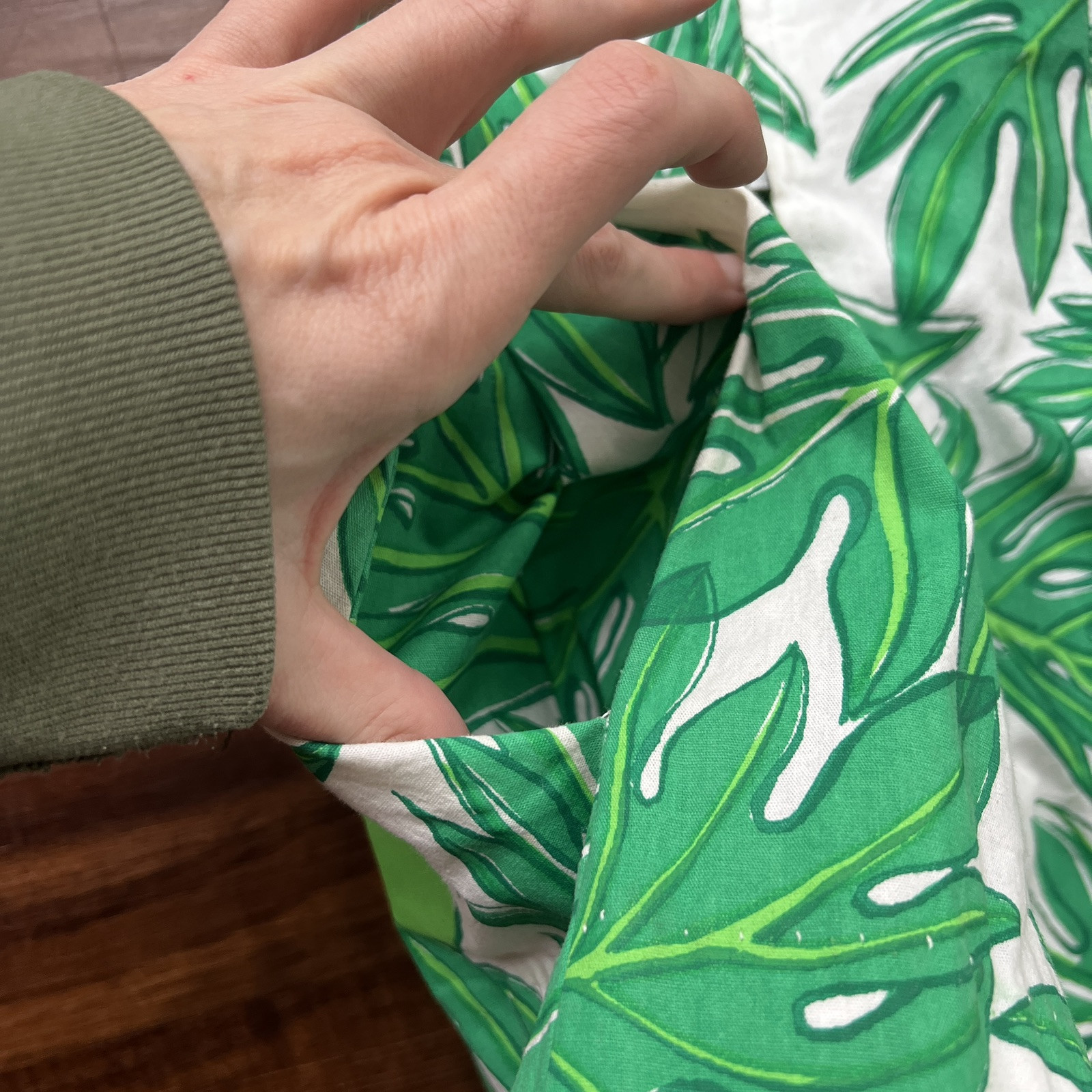 Vintage Ruth Clarage Green Palm Leaves + Lime Tunic + Hot Shorts Resort Set XS