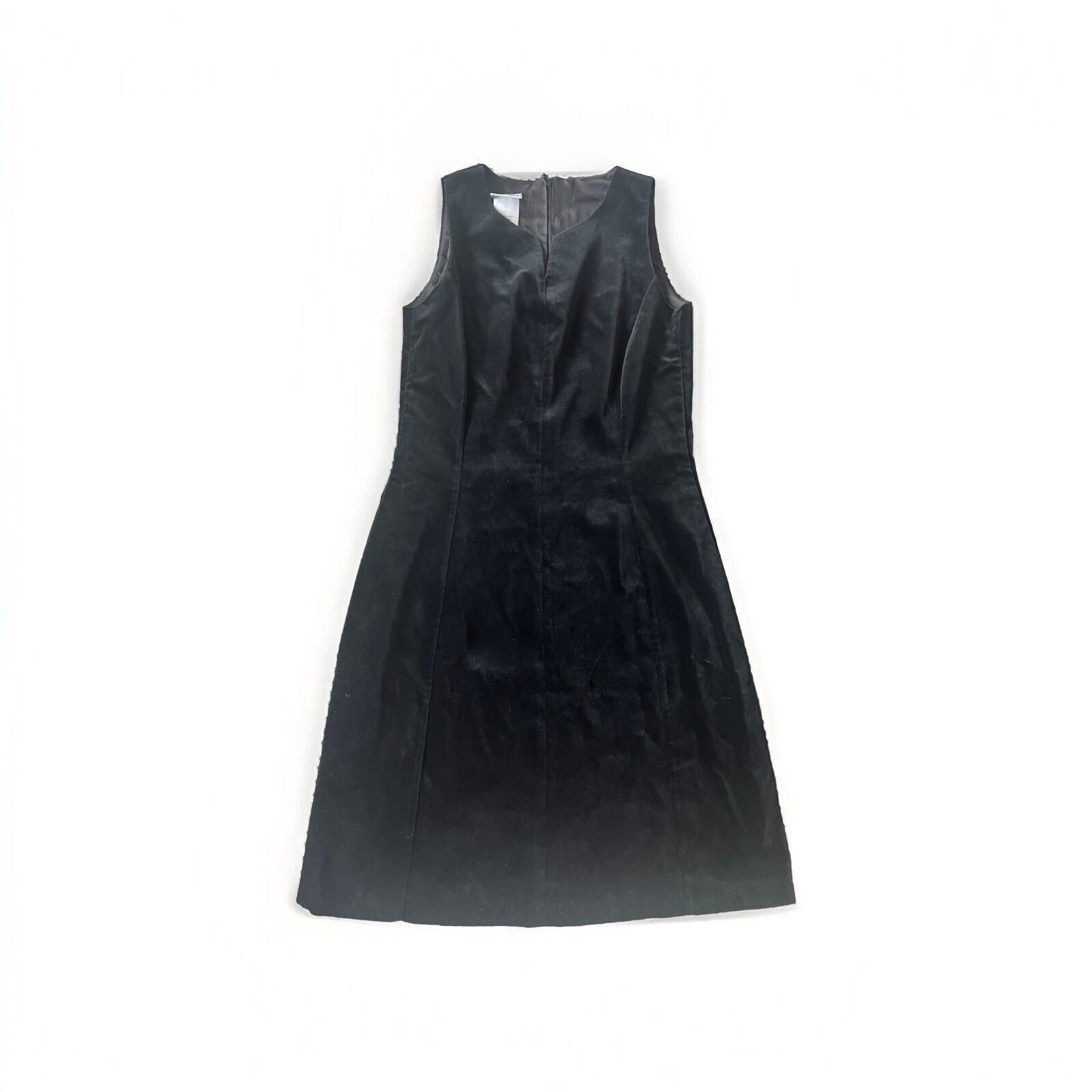 Vintage 80’s Laura Ashley Black Velvet Sleeveless Tank/Shift Dress Classic Retro