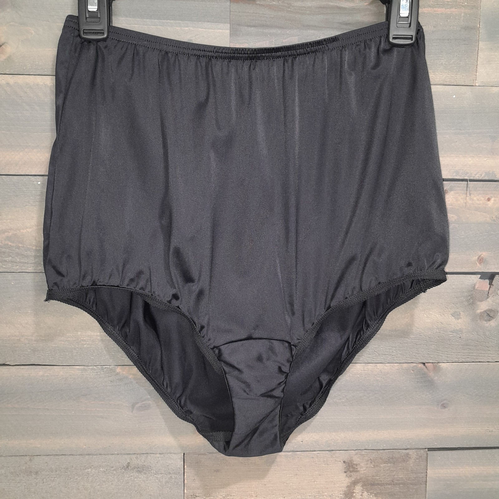 Vanity Fair Brief Panty Size 8 XL Black Sissy High Rise Panties Retired Vtg