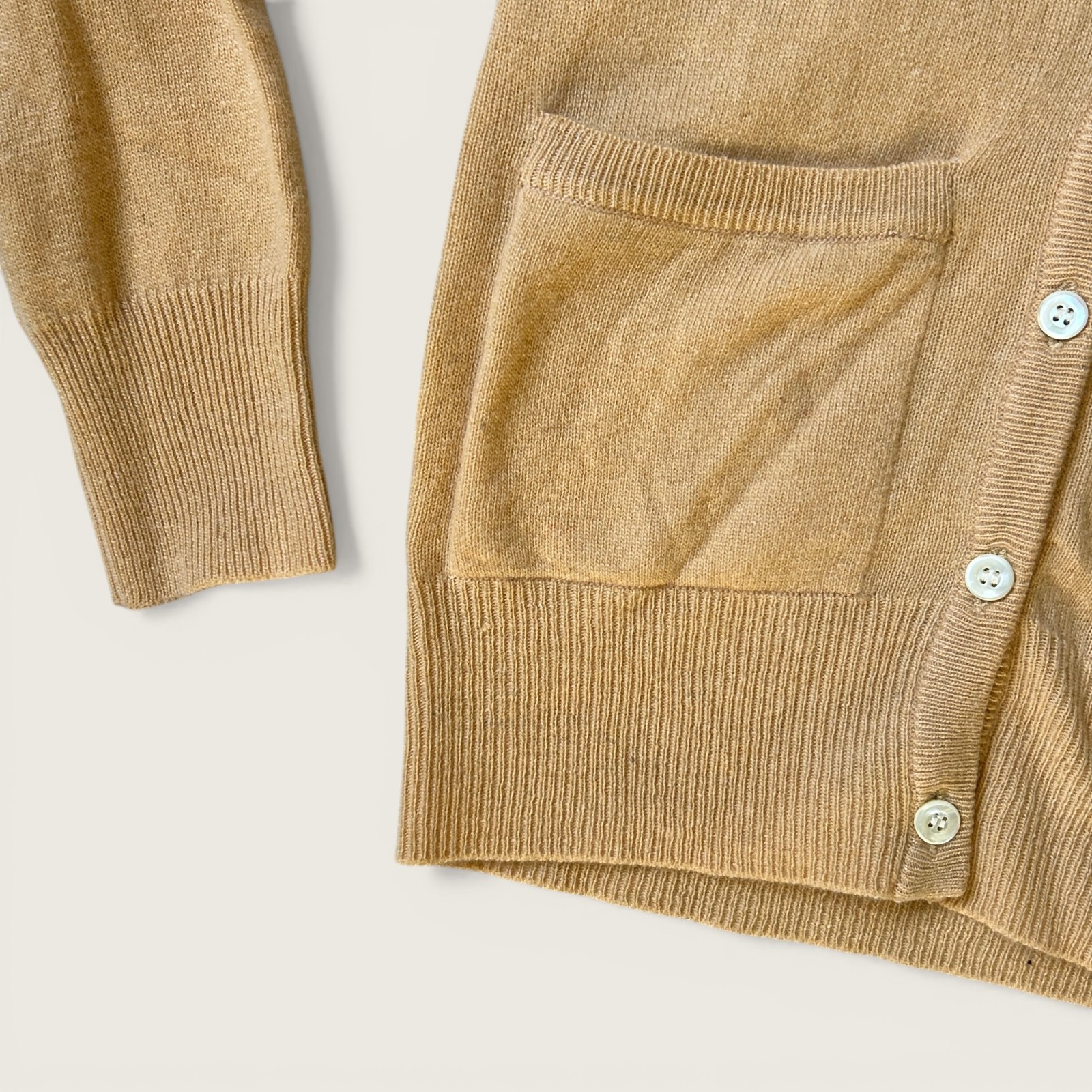 Vintage Cashmere Twin Set Cardigan + Sweater DBA by Theodore Blue Peach