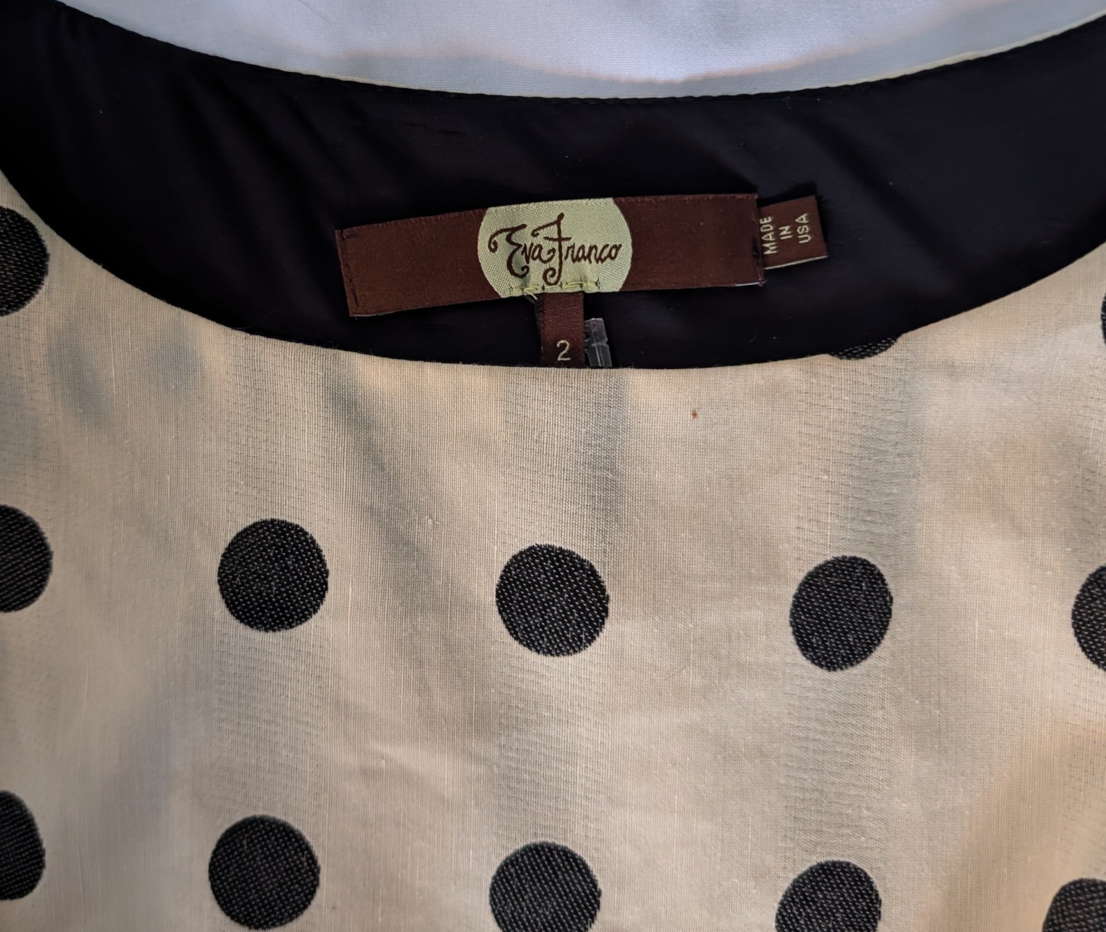 Anthropologie Eva Franco Dress Sz 2 Polka Dot VTG Lined A Line Pleats Red Bow