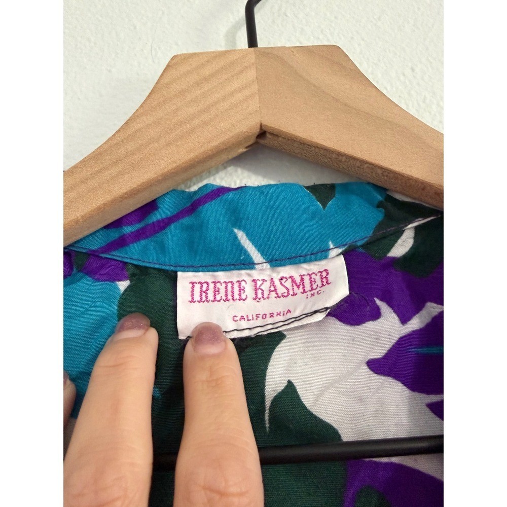 Vintage 1970’s Irene Kasmer – Tropical Floral Button Down Cropped Blouse