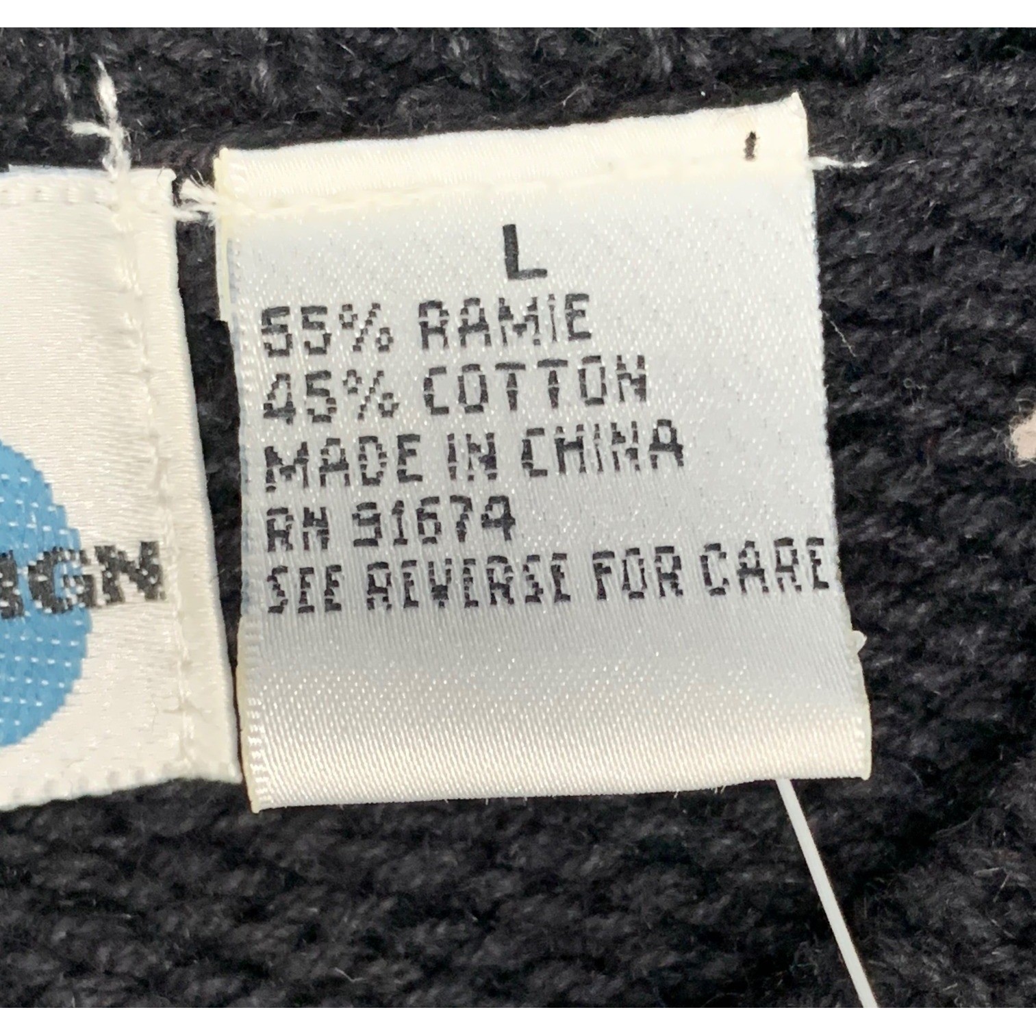 Paul Harris Design PHD Vintage Embroidered Butterfly Cardigan Sweater Blue L