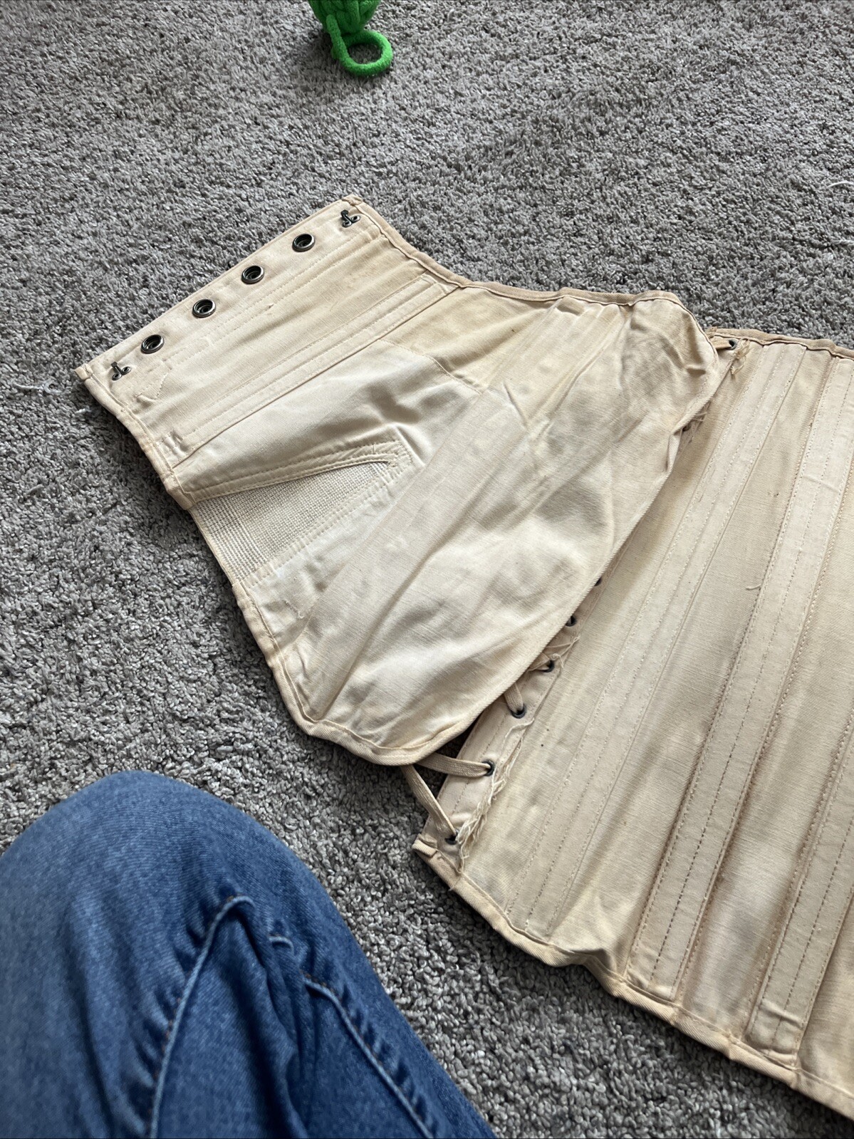 Vintage Antique Tru Fit Surg Appl Co. White Lace Up Corset Brace Collectible
