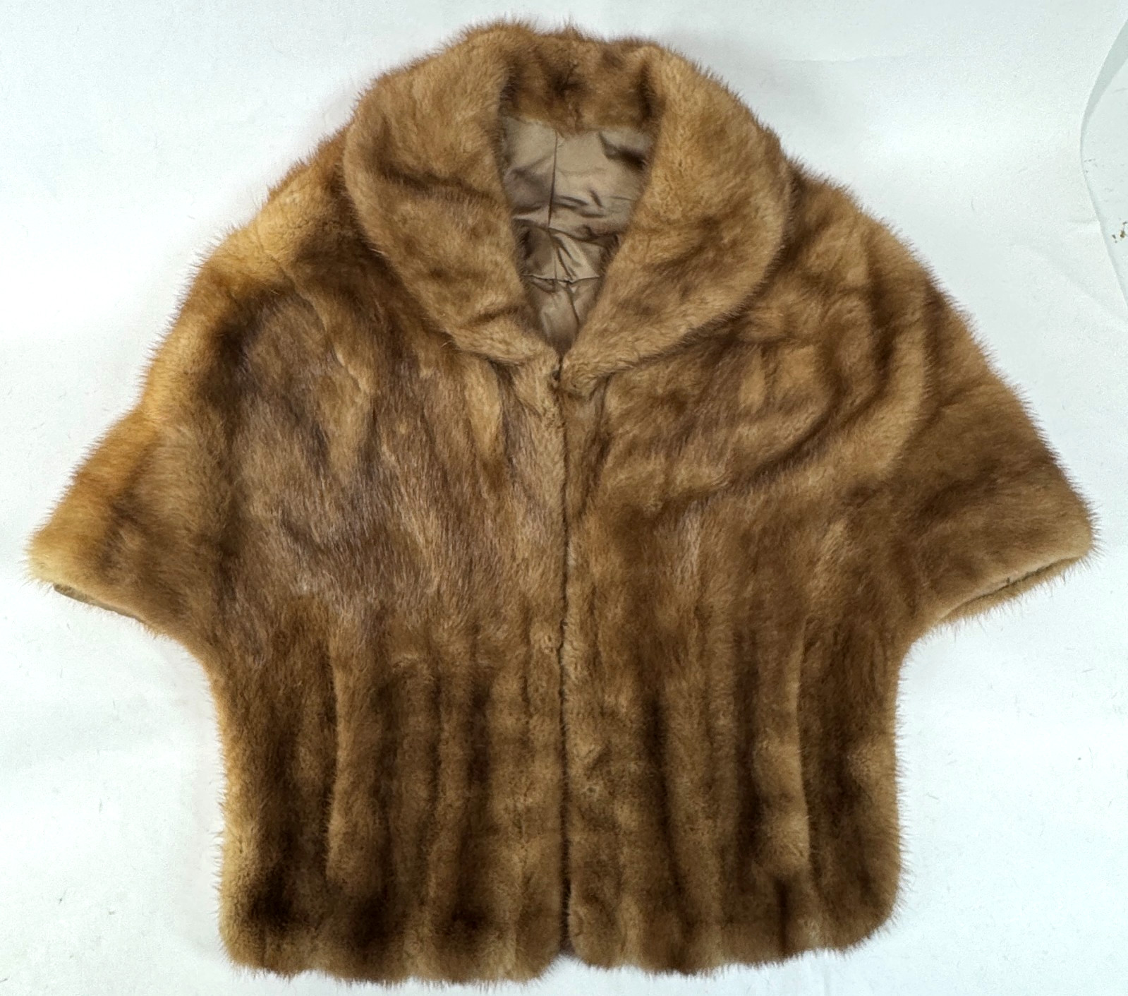 Vintage Handmade Unmarked Fur Brown Mink Fur Shrug Retro Luxury 1950s 1960s