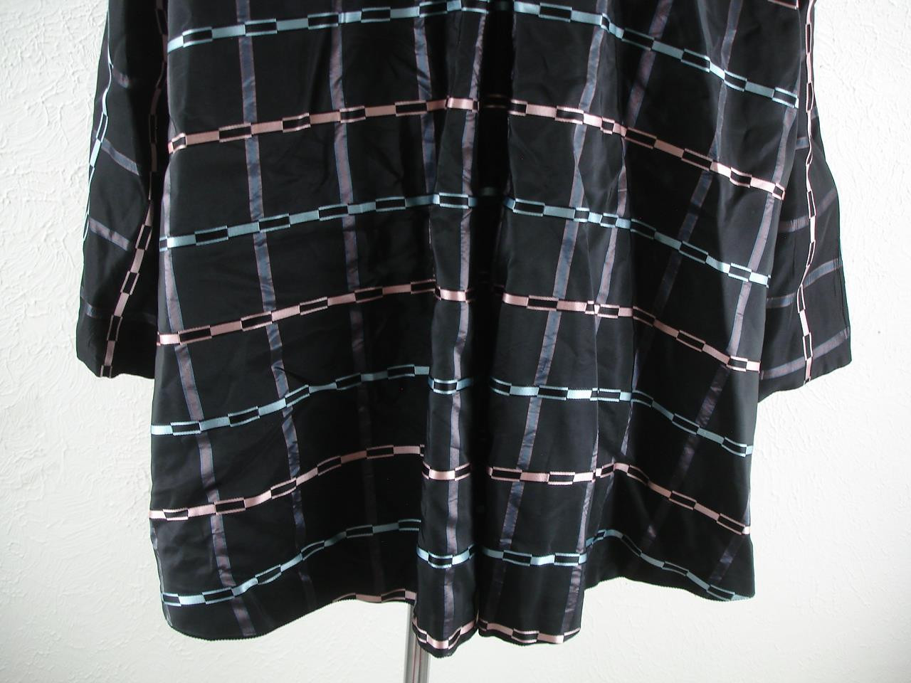 Women’s XL 1X 2X Vtg 1940’s Black Reversible Opera Cape Jacket Coat Silk Taffeta