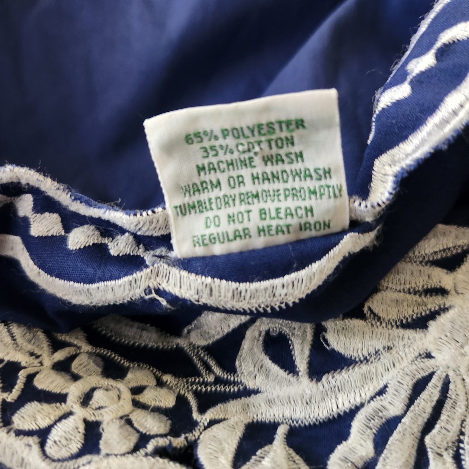 VTG 60s Caro Of Honolulu Hawaiian Aloha Dress Embroidered Blue MCM Boho Hippie