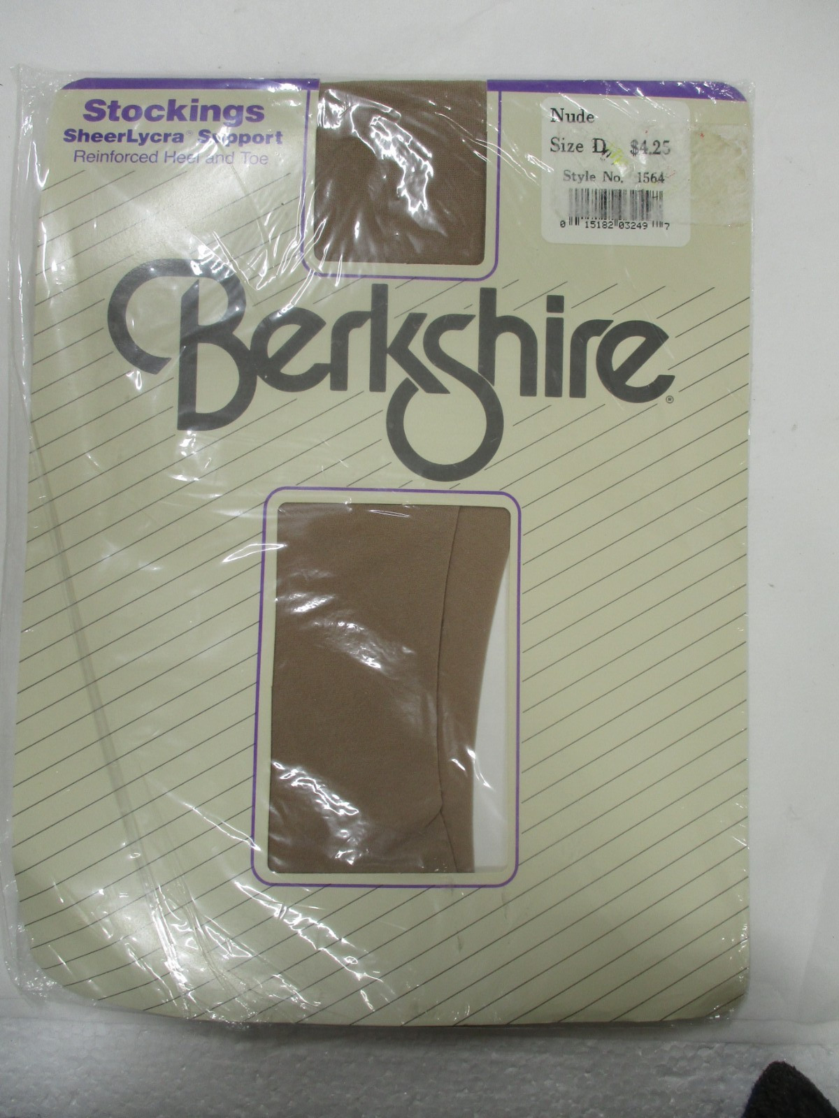 1PR VINTAGE BERKSHIRE RHT SUPPORT SHEER NYLON STOCKINGS SZ 10 1/2-11 LONG BEIGE