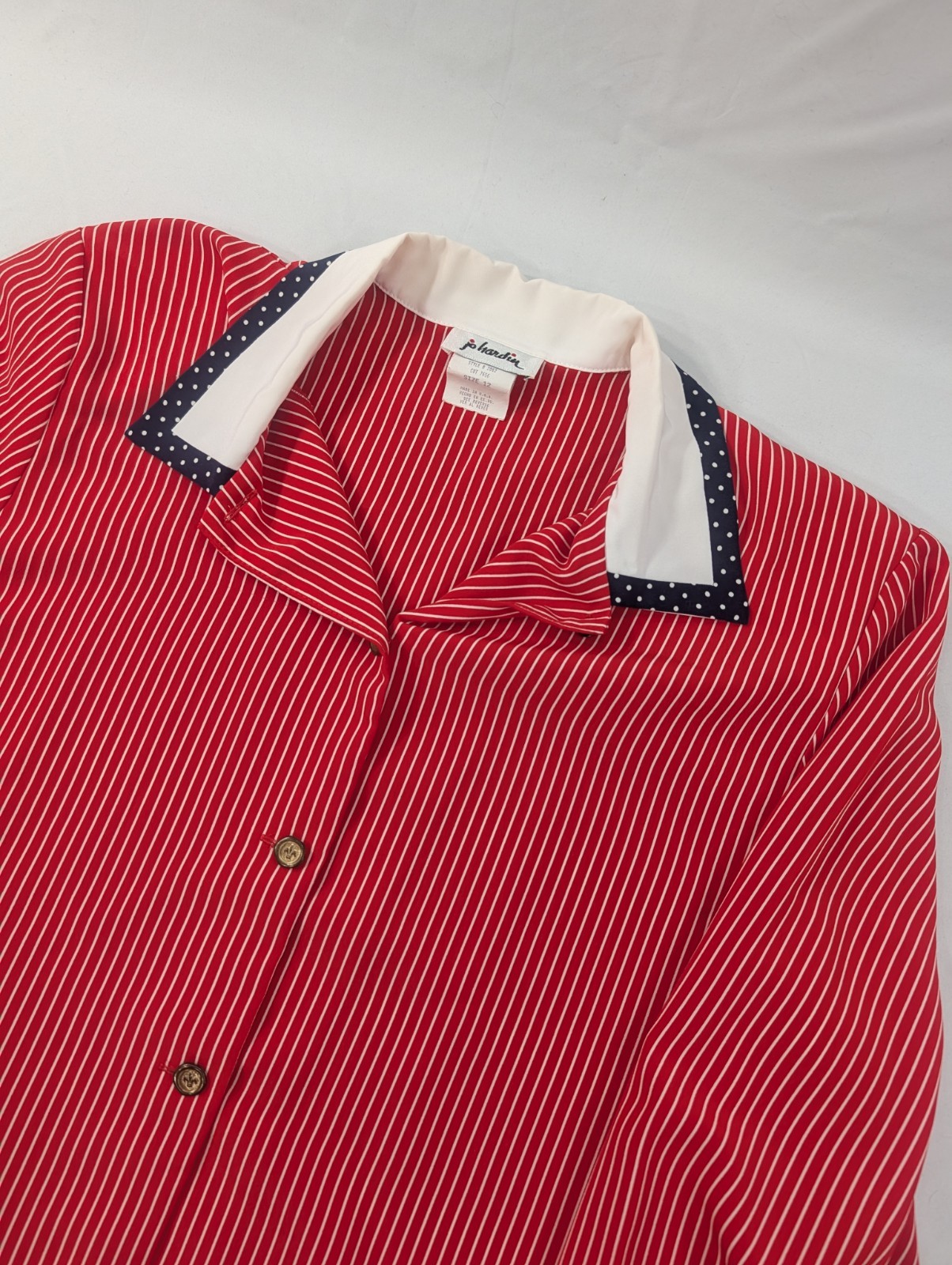 Vintage Jo Hardin Shoulder Padded Blouse Womens 12 Victorian Cottage Prairie
