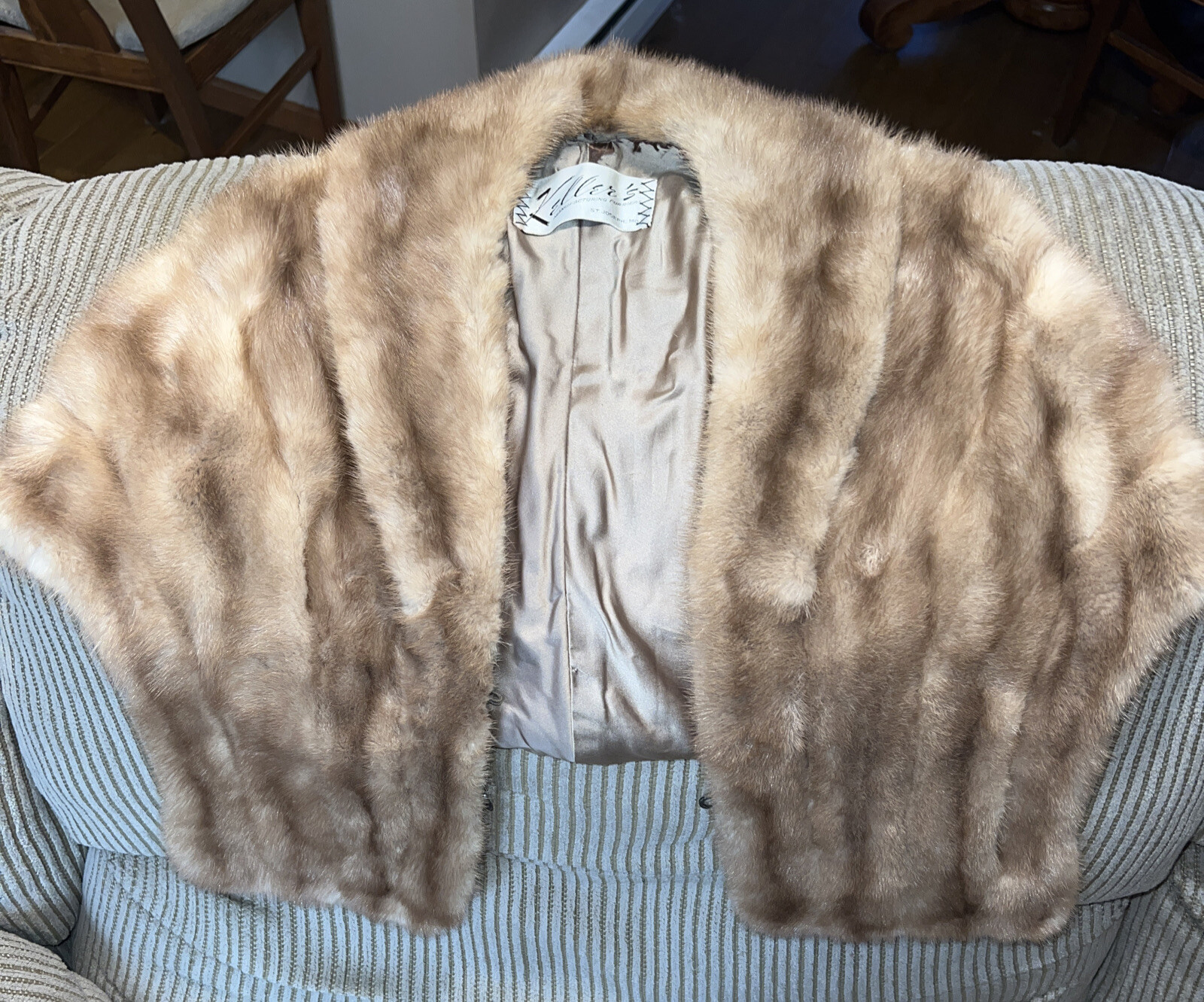 womens kellers furriers mink throw over coat vest