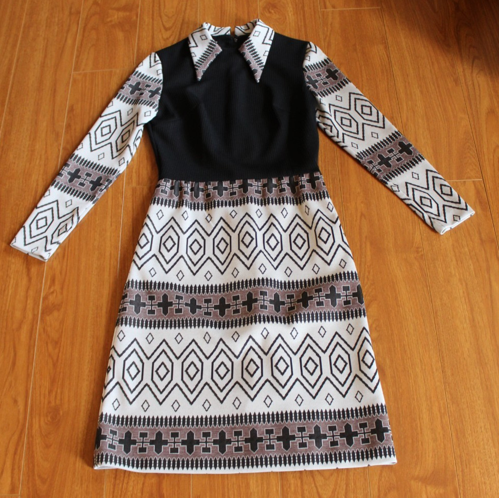Vintage Bleeker Street Union Made 70’s Dress with Geometric Print size 8