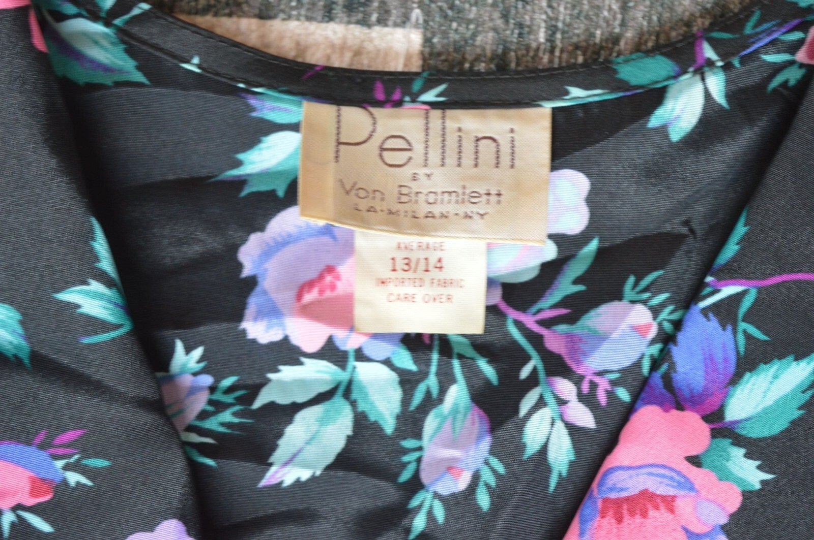 Vintage 80s Pellini by Von Bramlett Floral Shirt Dress with Belt Womens Modern S