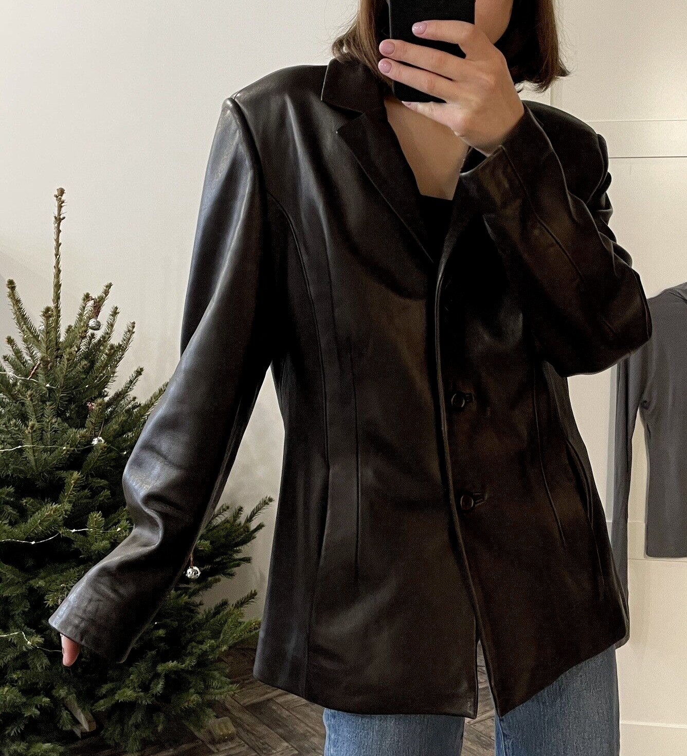 Vintage Versace Classic V2 Leather Brown Blazer Jacket Size 2XL