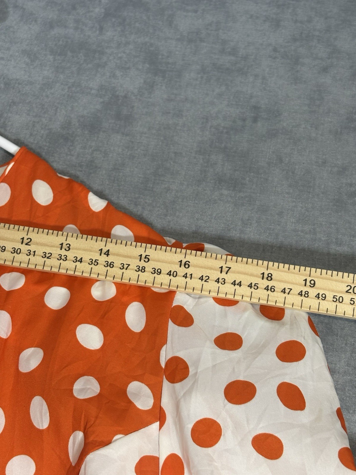 Vintage Lormar San Juan Polka Dot Blouse White Orange USA Retro Top