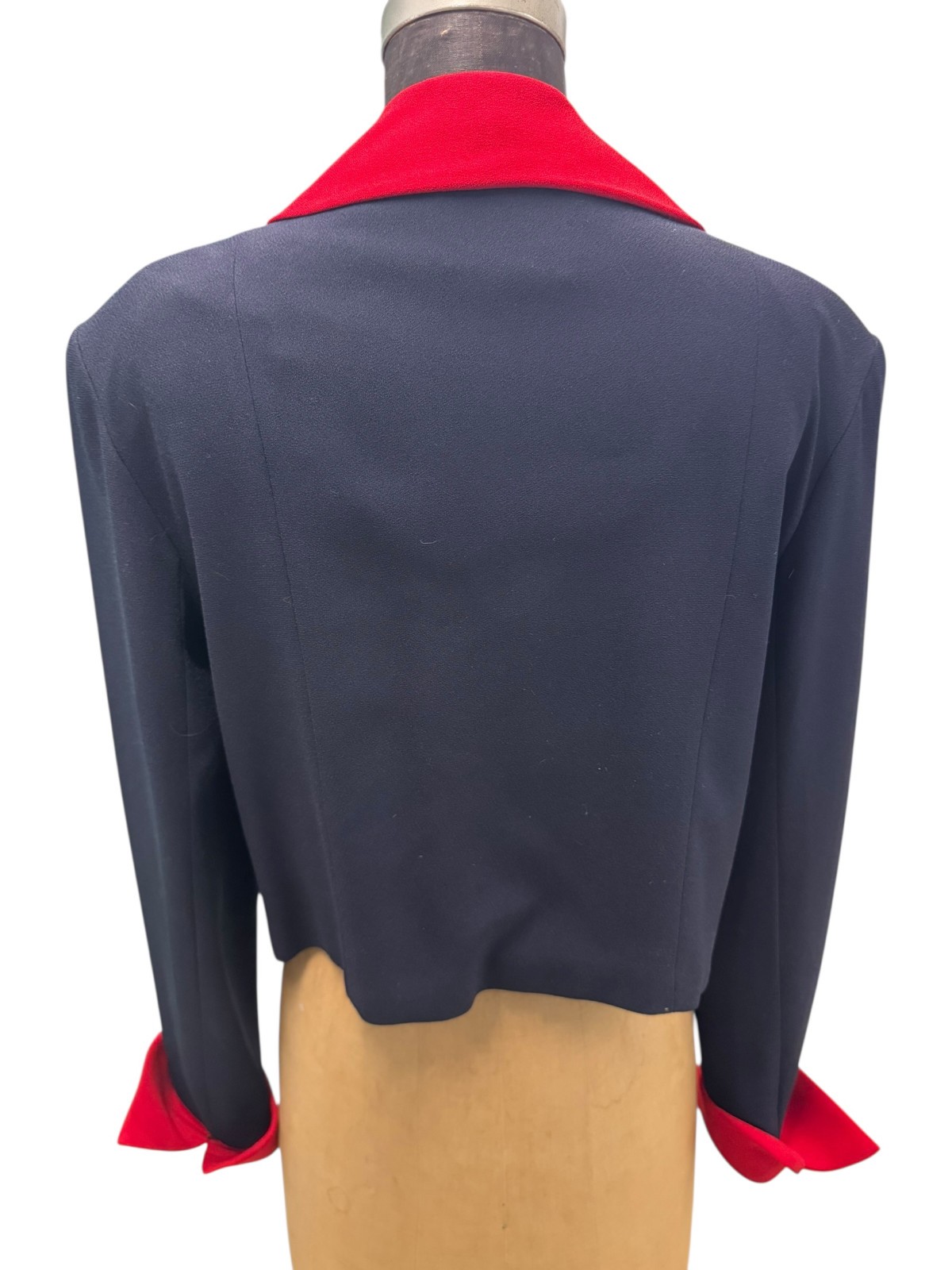 Vintage Constance Saunders Blue Red Military Style Jacket Top Sz 10