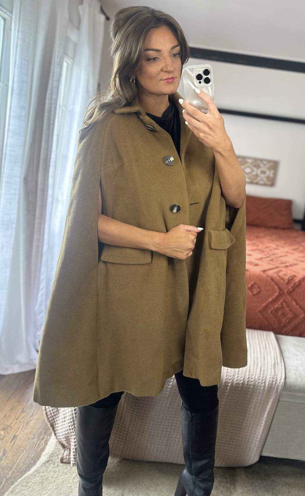 Vintage 60’s Lord & Taylor Sports & Country Brown Wool Cape Coat