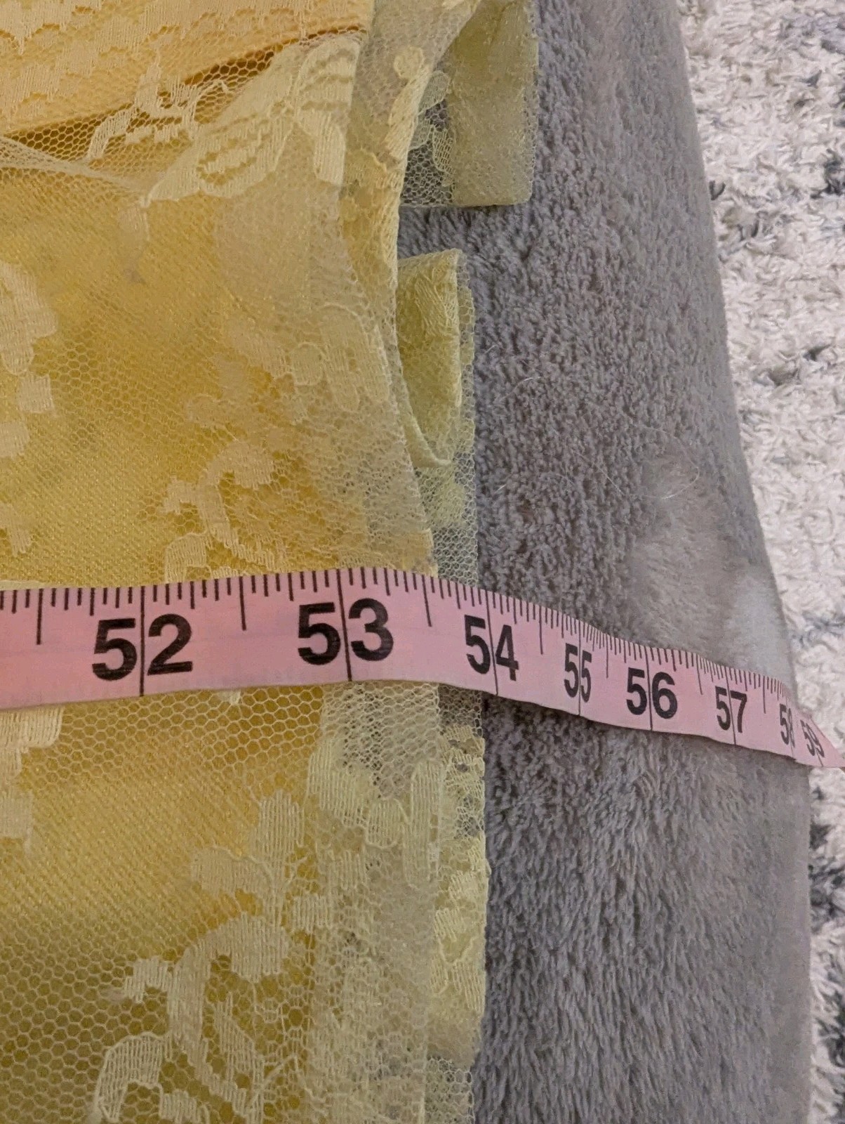 Vintage 1960s ILGWU Union Made Yellow Lace Dress Empire Waist XS Satin Belt Bow