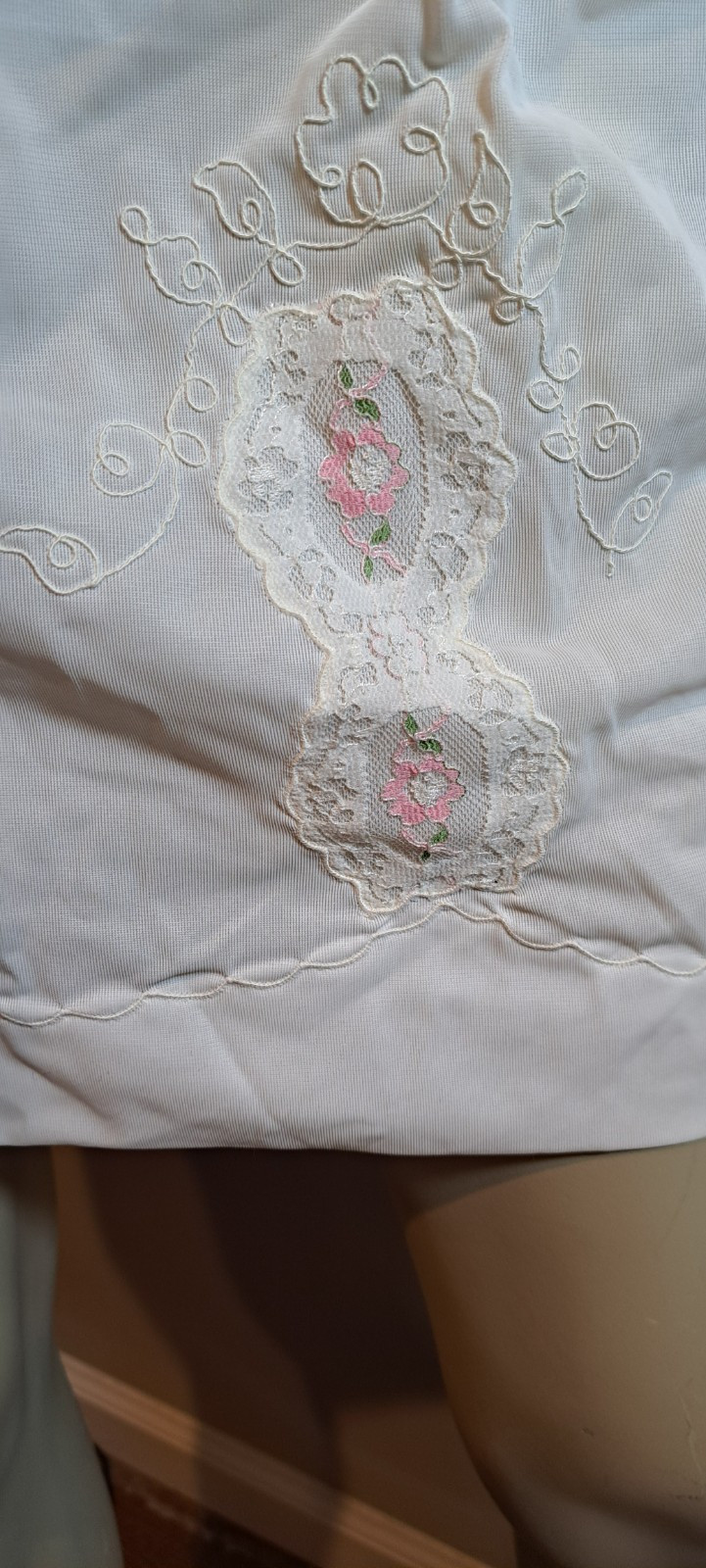 Cute Vtg White Nylon Half Slip Sml Pretty Lace Trim Nwt Union Lingerie Native