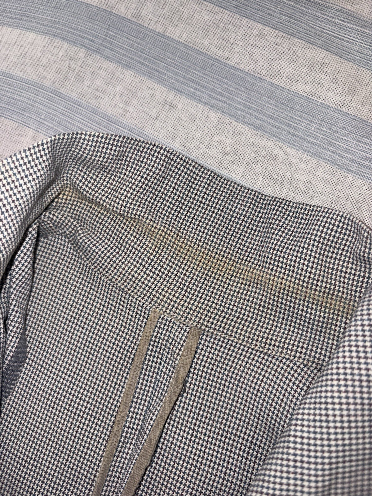 Vintage 1940s Linen Jacket Houndstooth Women’s Medium Majestic Season Maker Gray