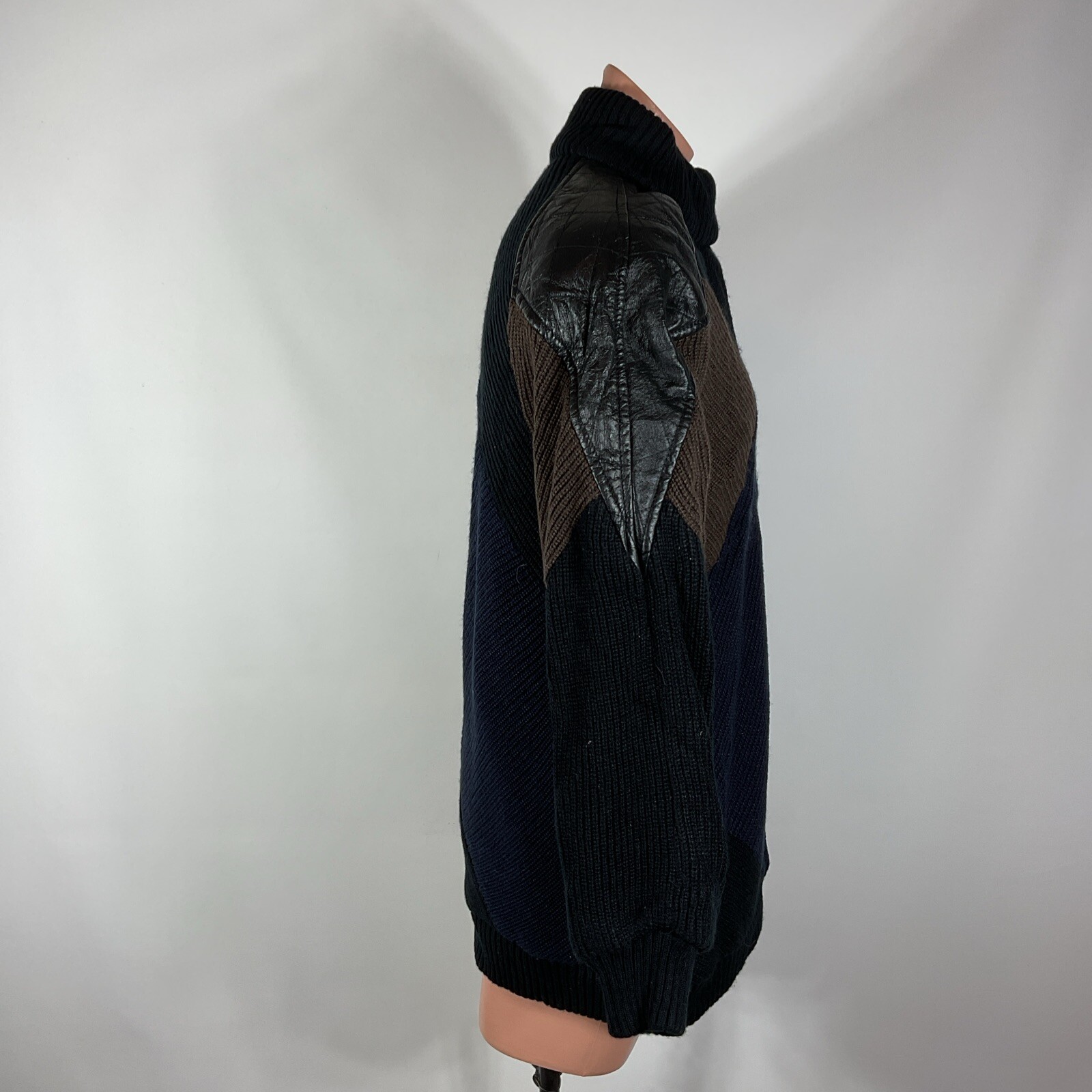 Sweater Coat/Jacket Leather Batwing Aurora International by ABBMOOR 1X Plus VTG